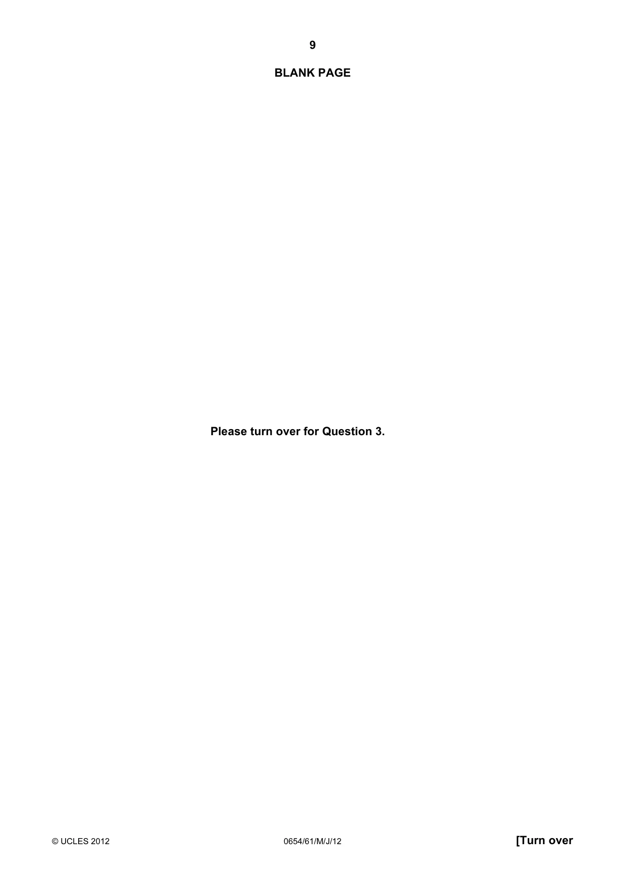 Cambridge IGCSE Sciences - Co-ordinated (Double) 0654 2012 May/June Paper 6 · Variant 1 question paper, page 9 of 24