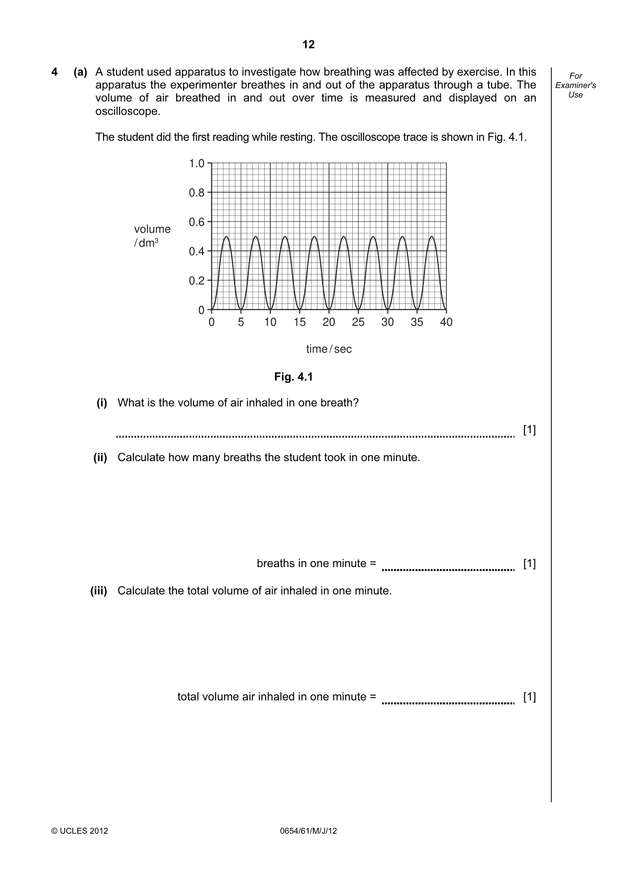 Cambridge IGCSE Sciences - Co-ordinated (Double) 0654 2012 May/June Paper 6 · Variant 1 question paper, page 12 of 24