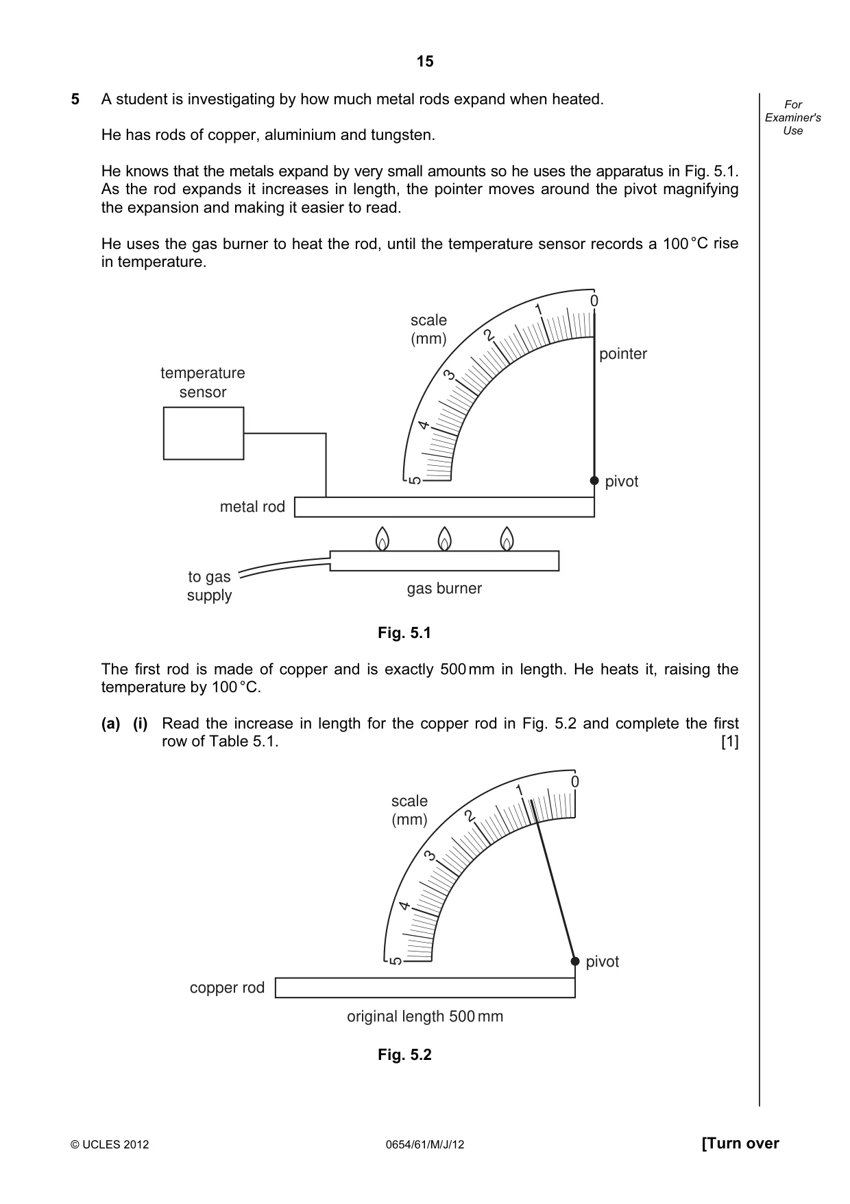 Cambridge IGCSE Sciences - Co-ordinated (Double) 0654 2012 May/June Paper 6 · Variant 1 question paper, page 15 of 24