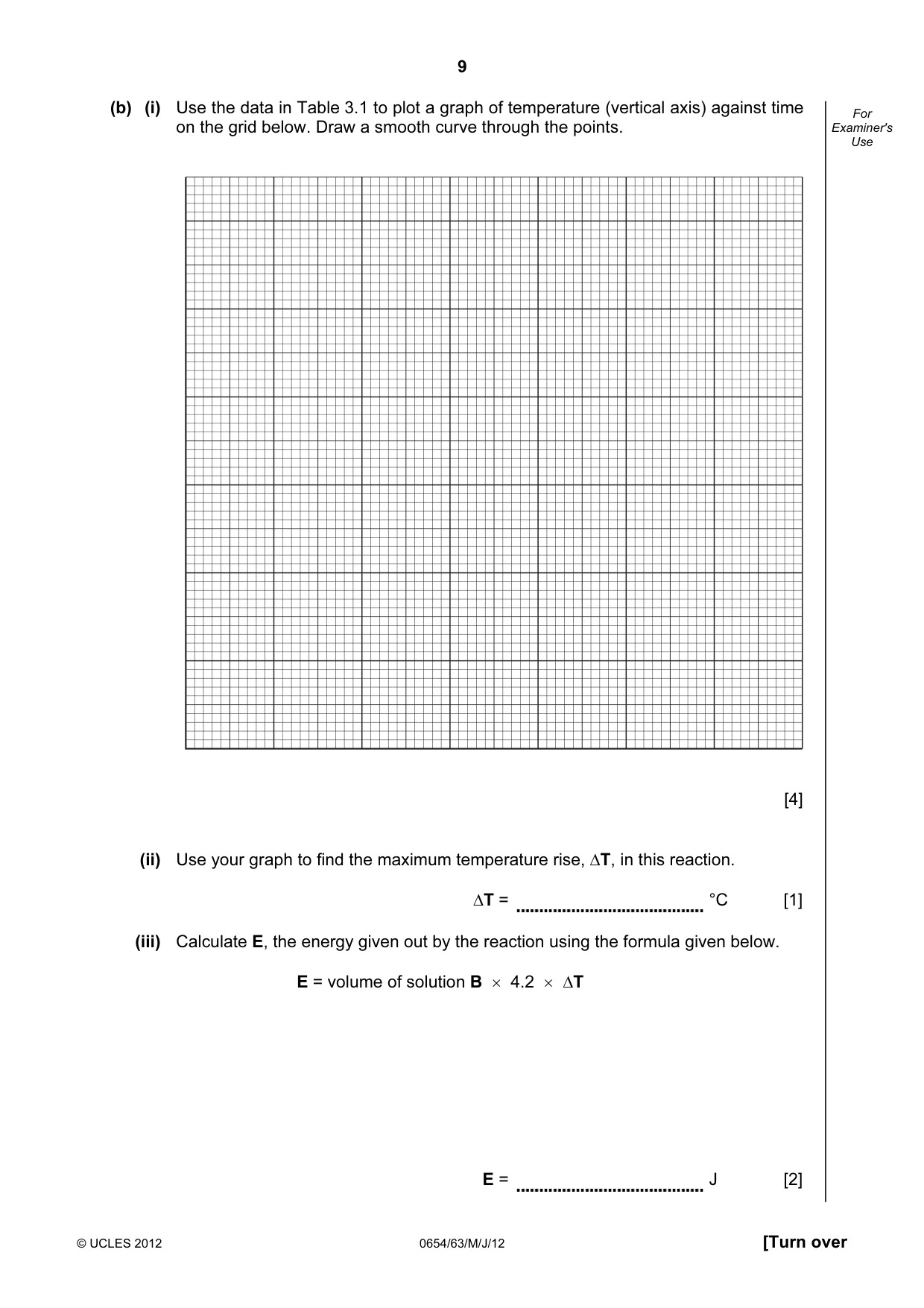 Cambridge IGCSE Sciences - Co-ordinated (Double) 0654 2012 May/June Paper 6 · Variant 3 question paper, page 9 of 20