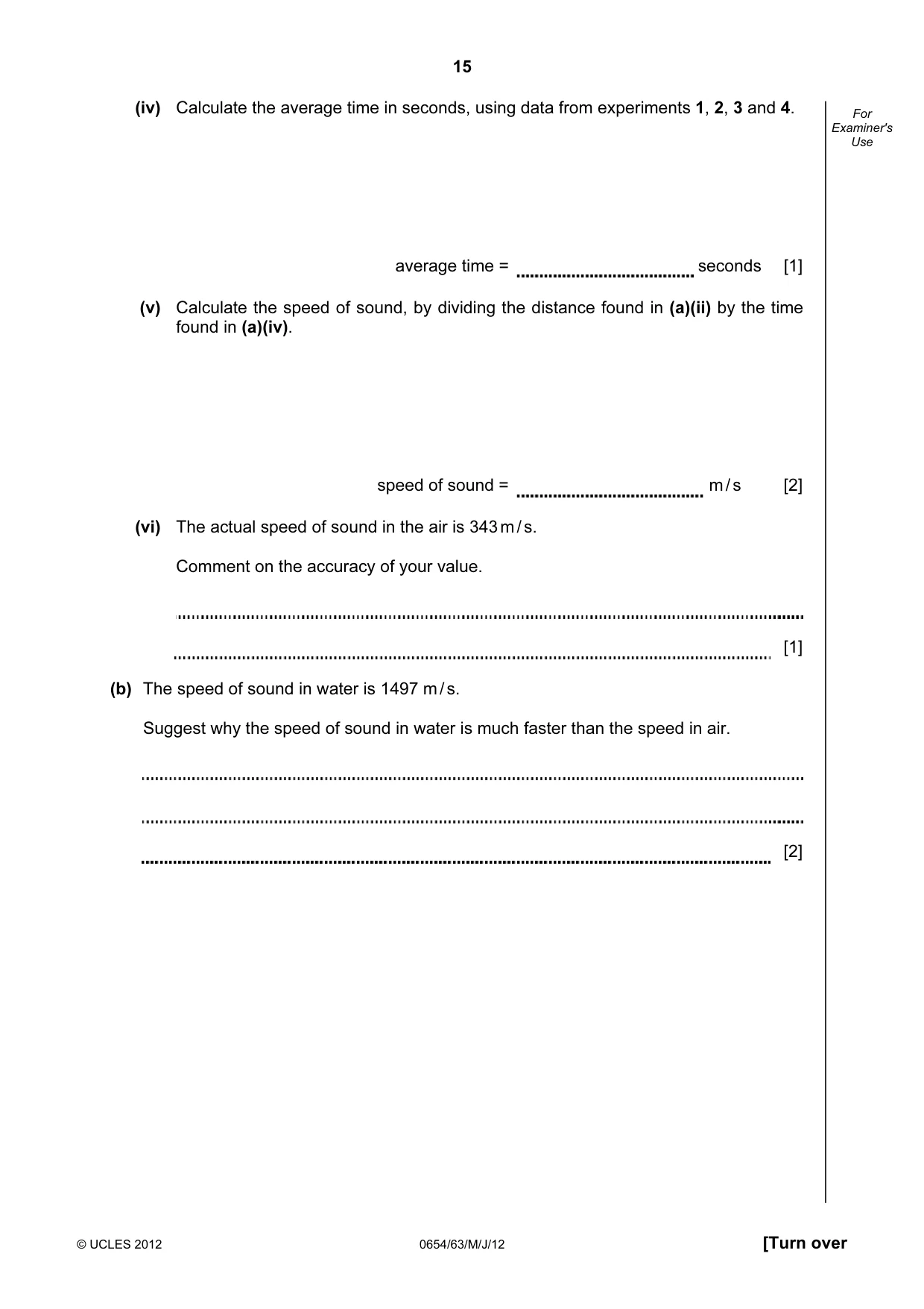 Cambridge IGCSE Sciences - Co-ordinated (Double) 0654 2012 May/June Paper 6 · Variant 3 question paper, page 15 of 20