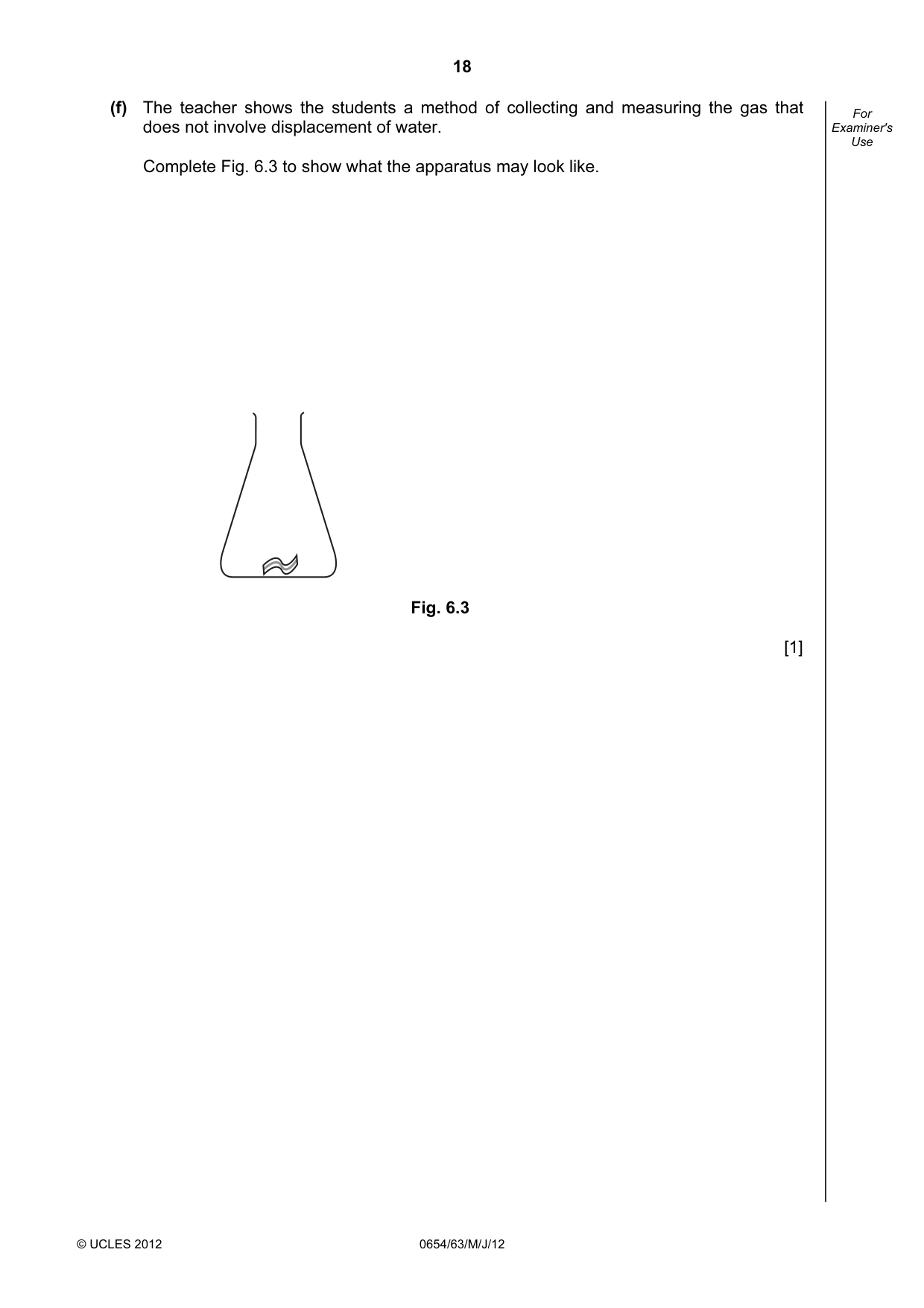 Cambridge IGCSE Sciences - Co-ordinated (Double) 0654 2012 May/June Paper 6 · Variant 3 question paper, page 18 of 20