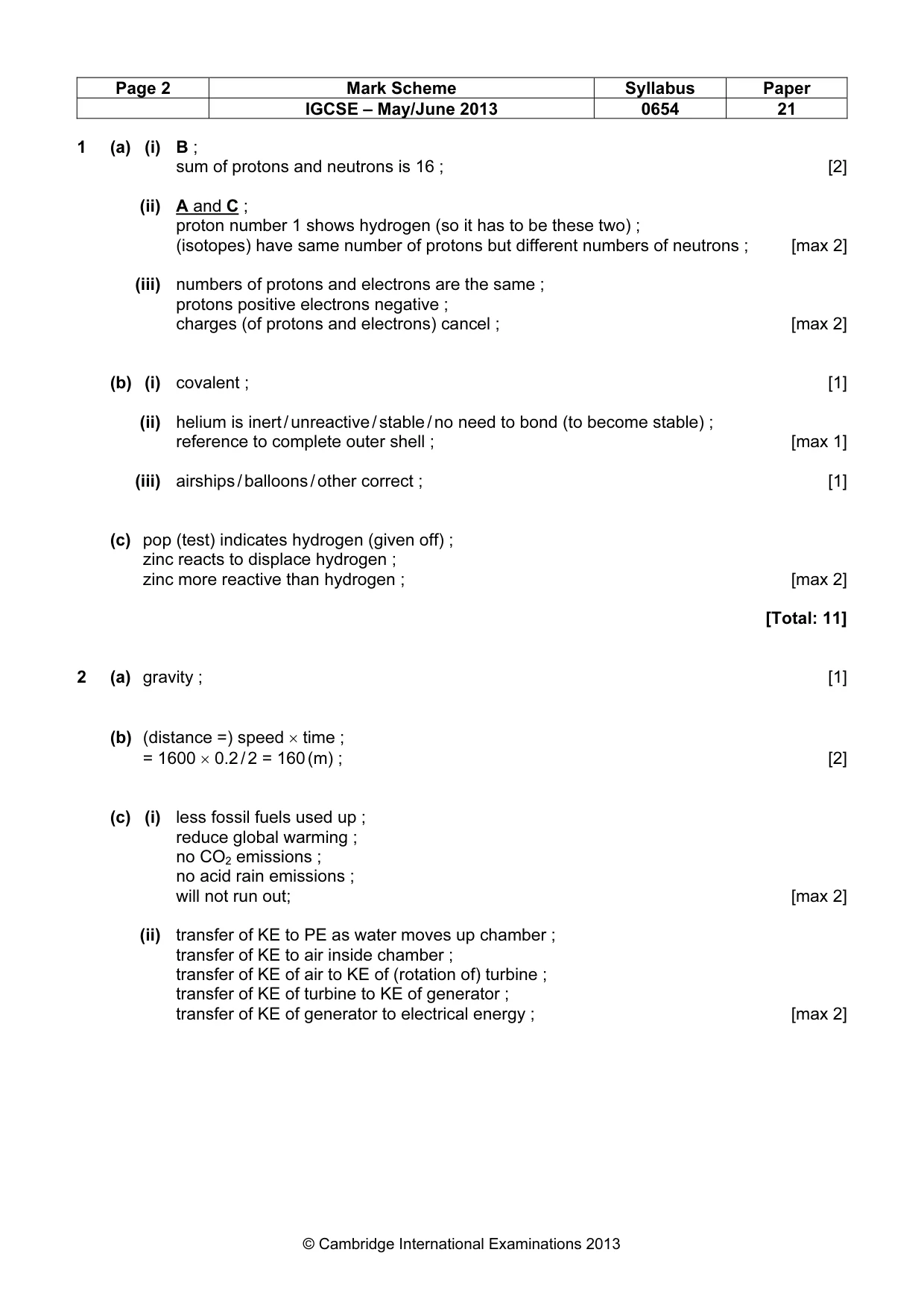 Mark scheme, page 2 of 8