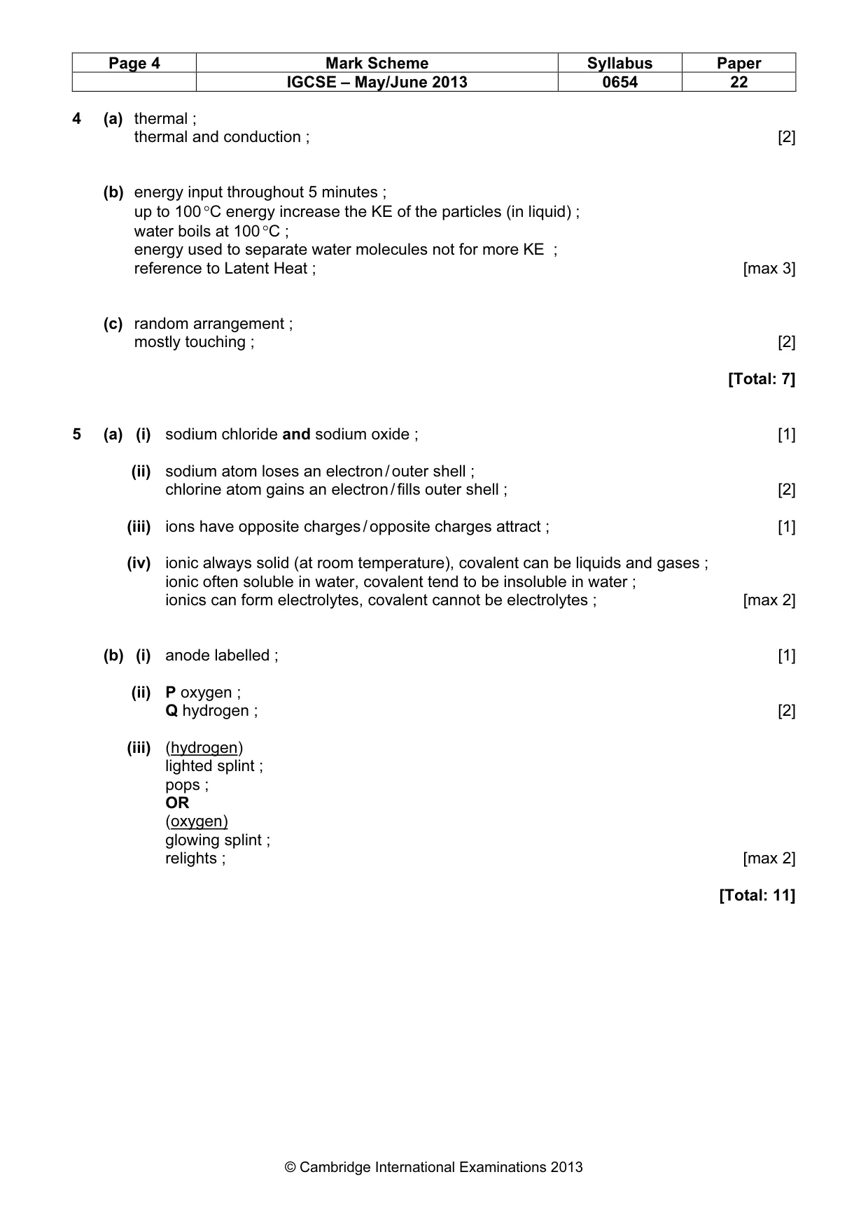 Mark scheme, page 4 of 8