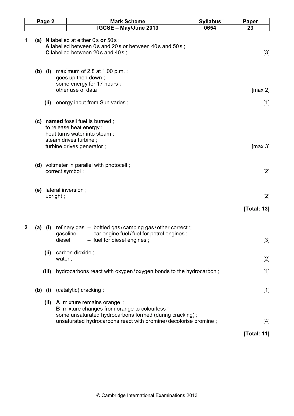 Mark scheme, page 2 of 7