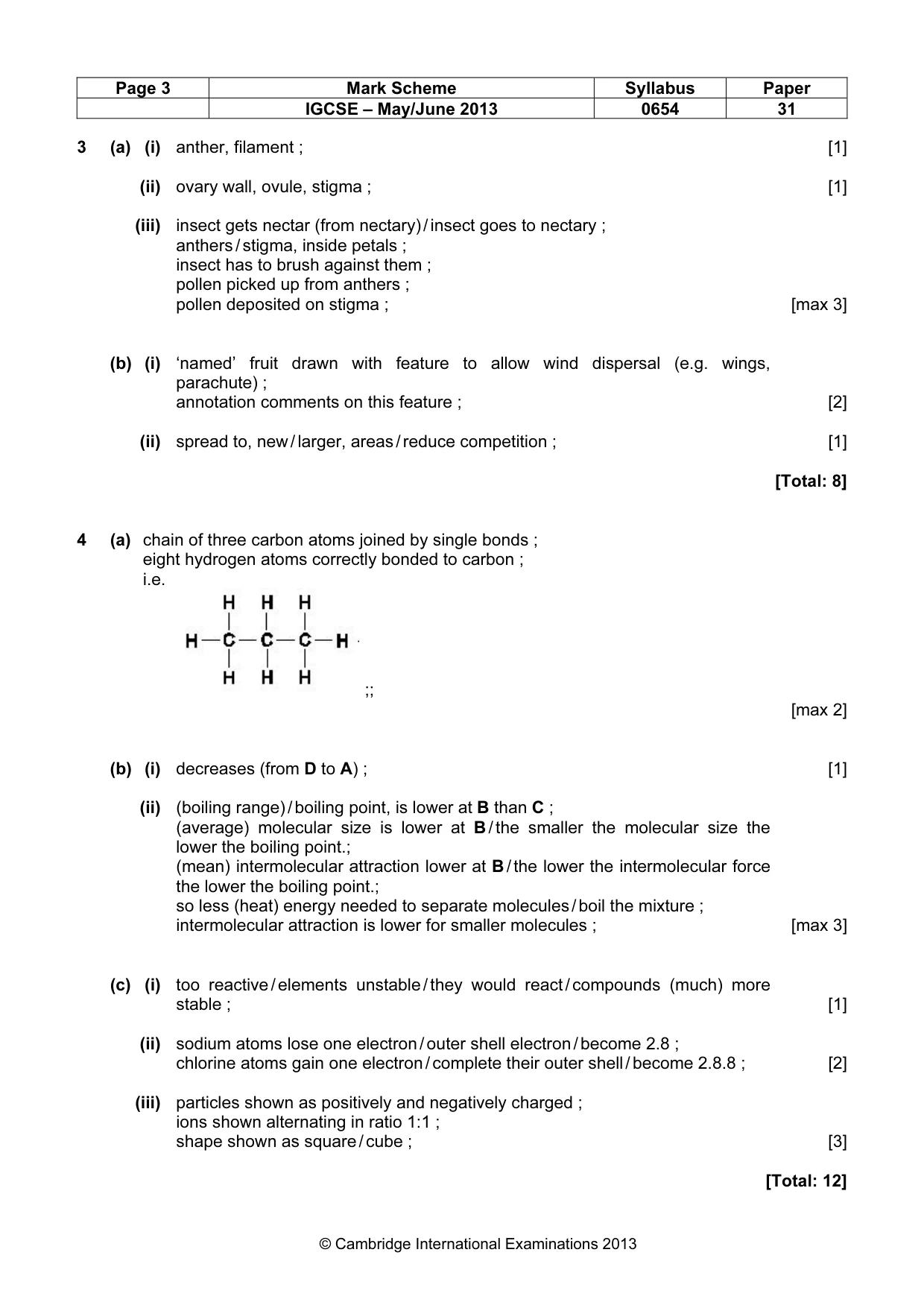 Mark scheme, page 3 of 9