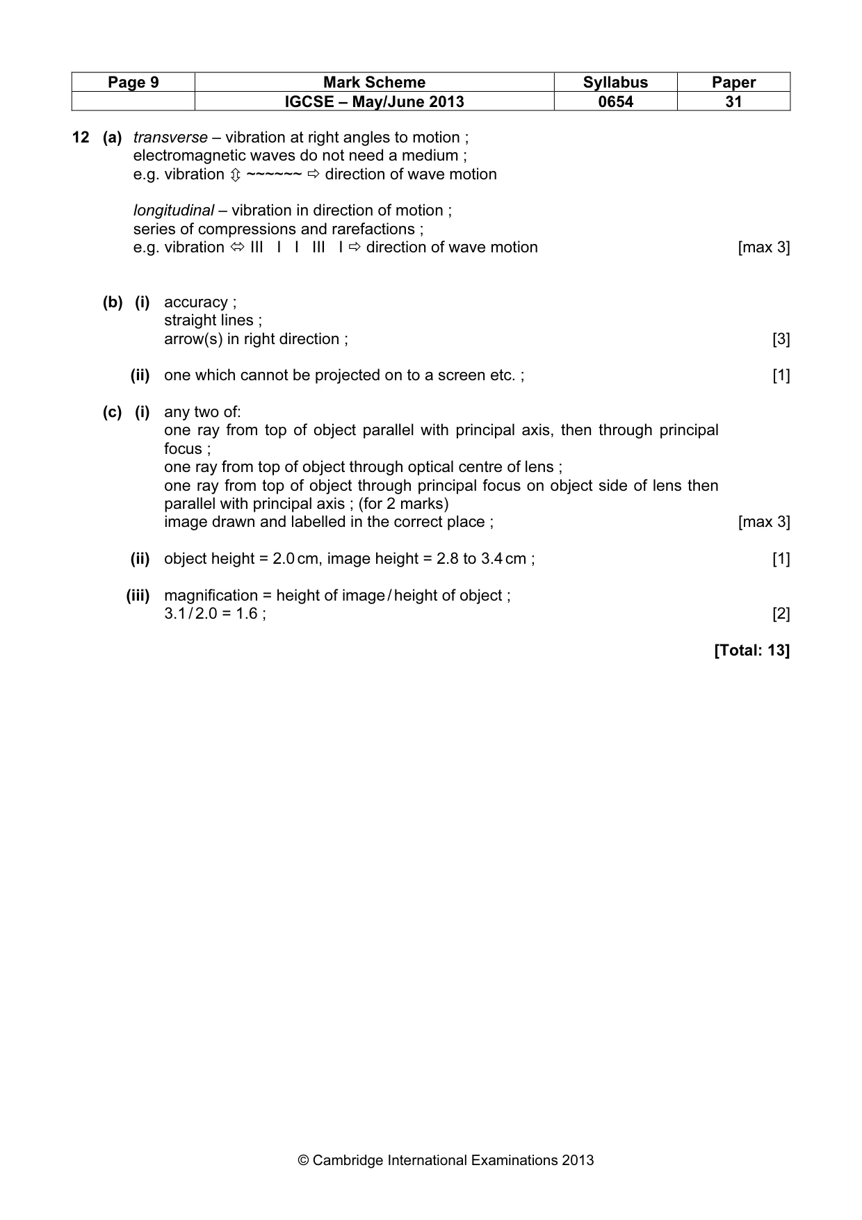 Mark scheme, page 9 of 9