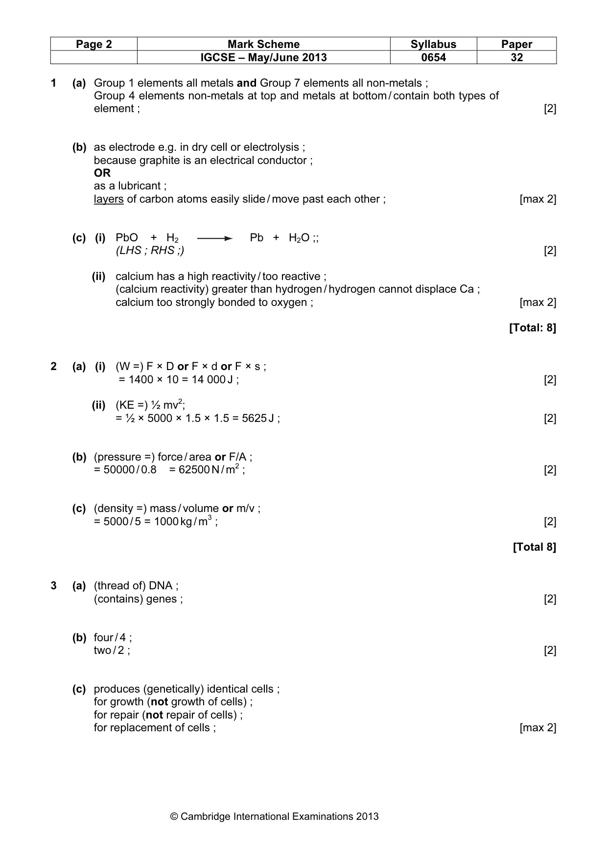 Mark scheme, page 2 of 7