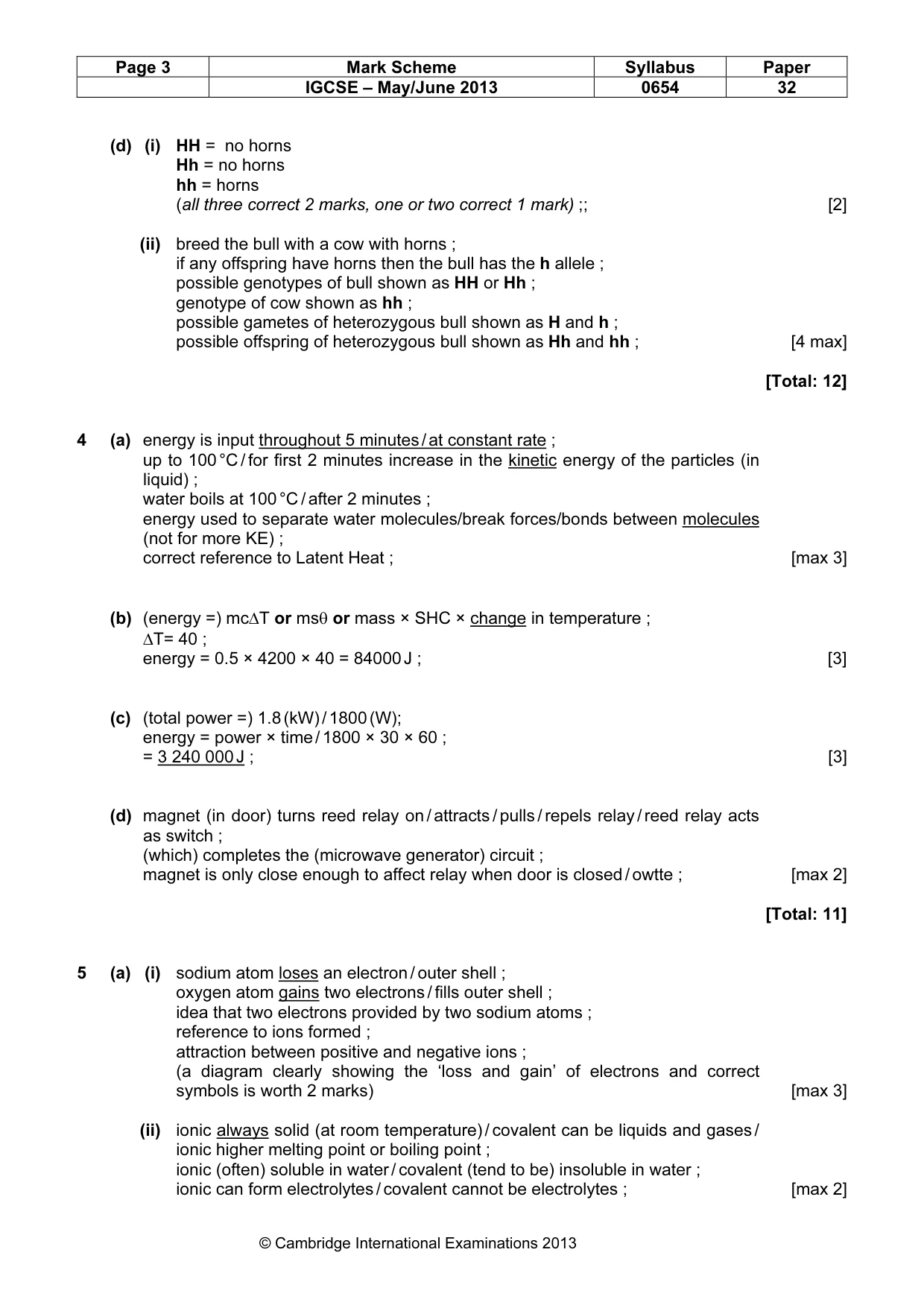 Mark scheme, page 3 of 7