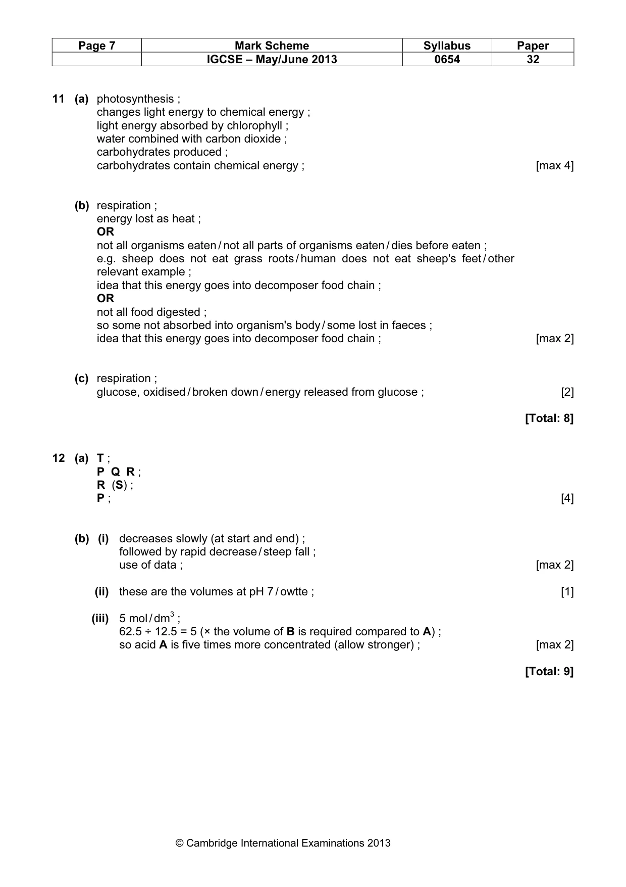 Mark scheme, page 7 of 7