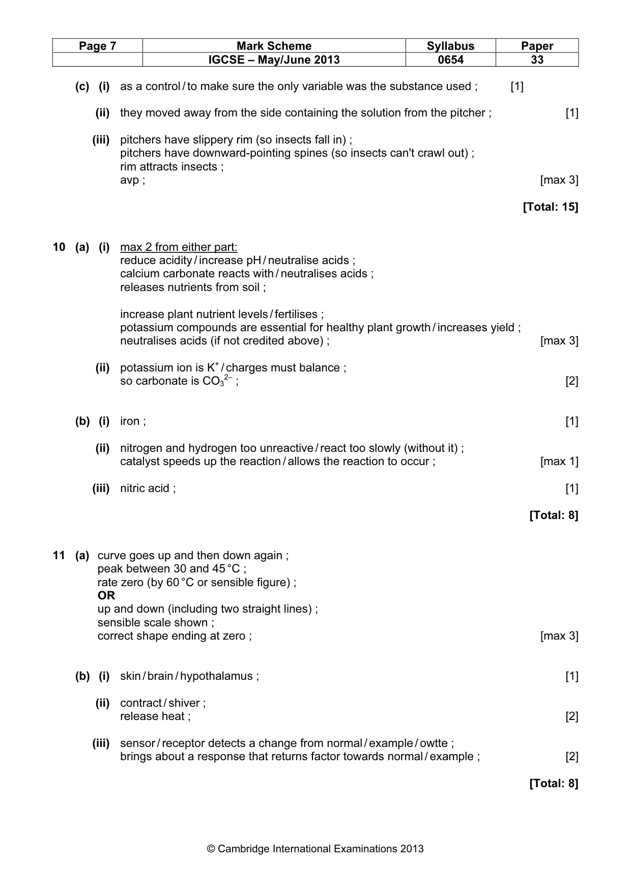 Mark scheme, page 7 of 7