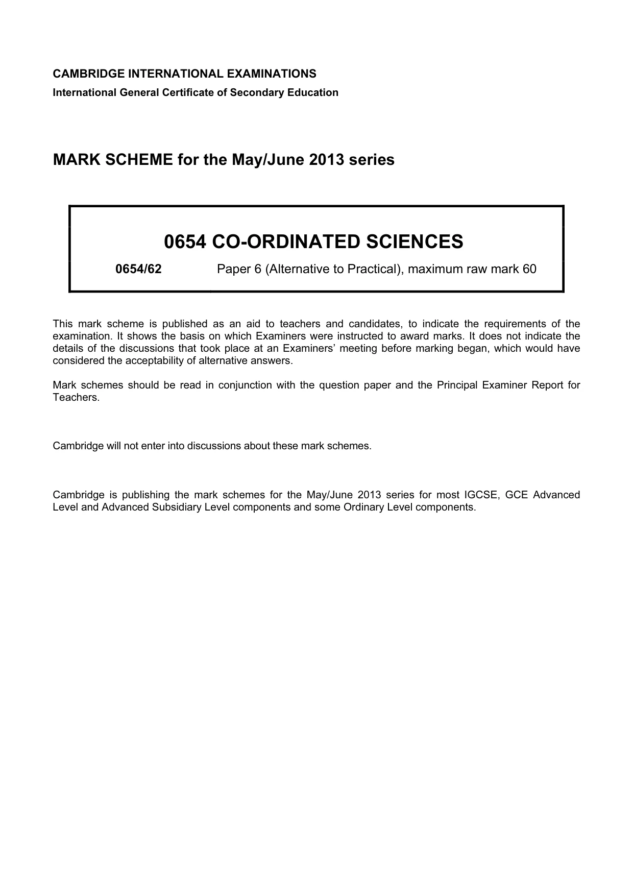 Mark scheme, page 1 of 5