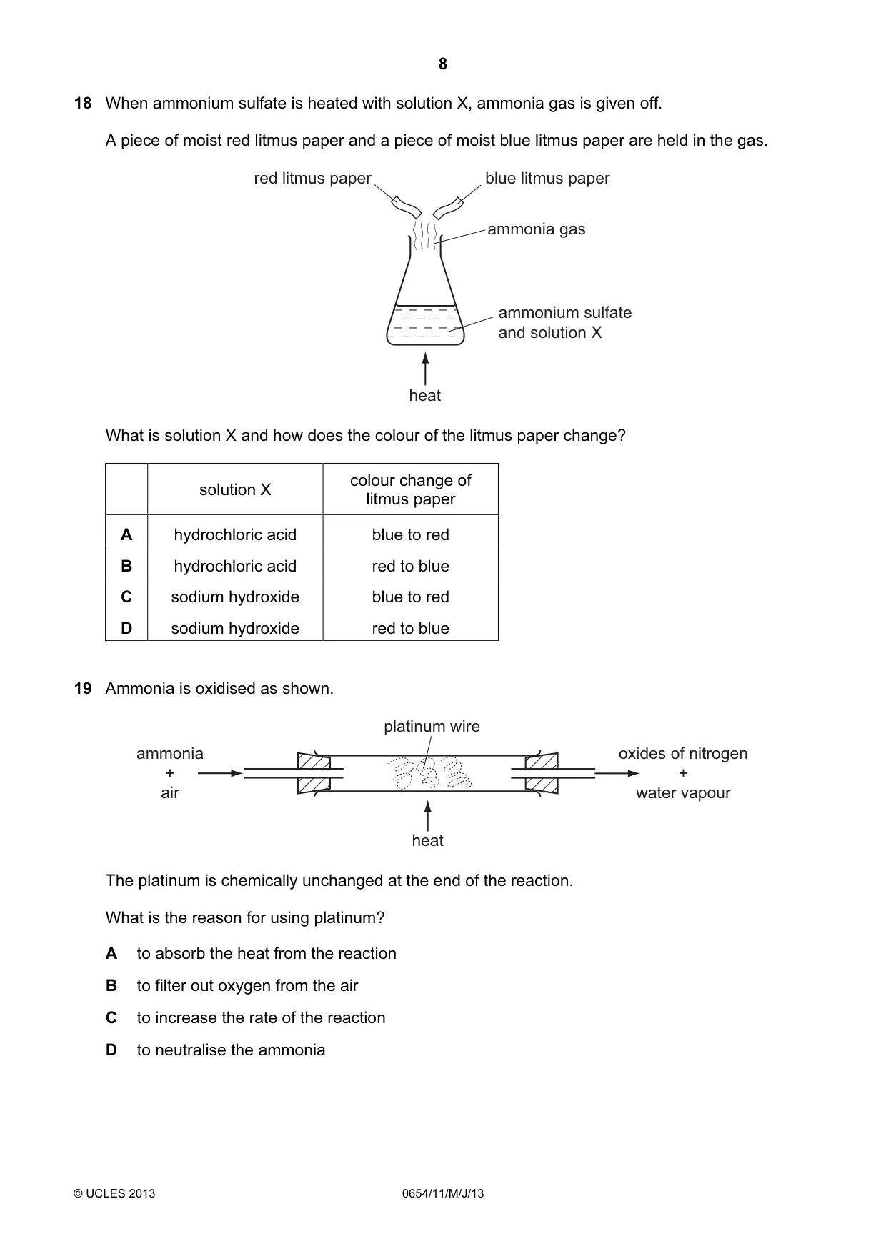 Cambridge IGCSE Sciences - Co-ordinated (Double) 0654 2013 May/June Paper 1 · Variant 1 question paper, page 8 of 20