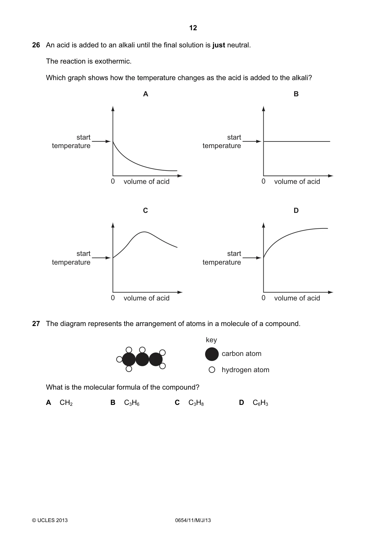 Cambridge IGCSE Sciences - Co-ordinated (Double) 0654 2013 May/June Paper 1 · Variant 1 question paper, page 12 of 20