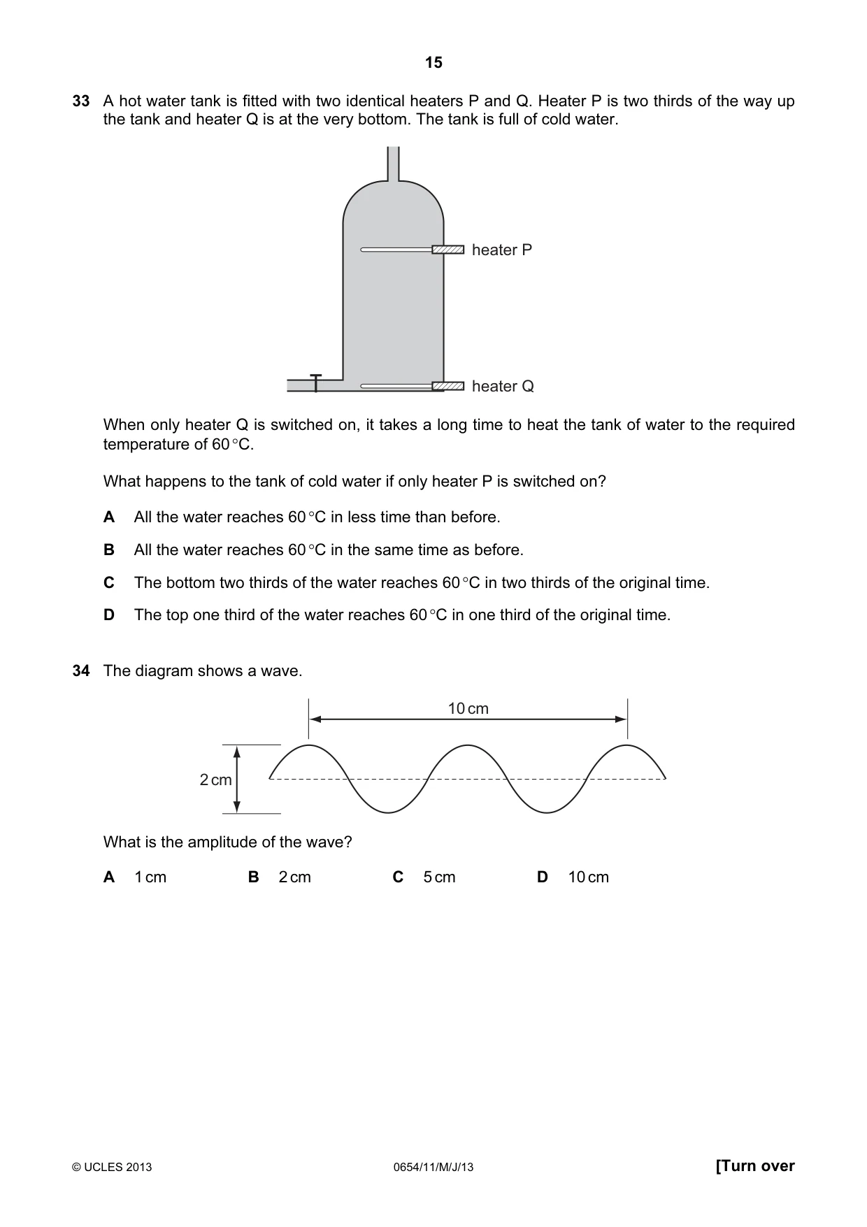 Cambridge IGCSE Sciences - Co-ordinated (Double) 0654 2013 May/June Paper 1 · Variant 1 question paper, page 15 of 20