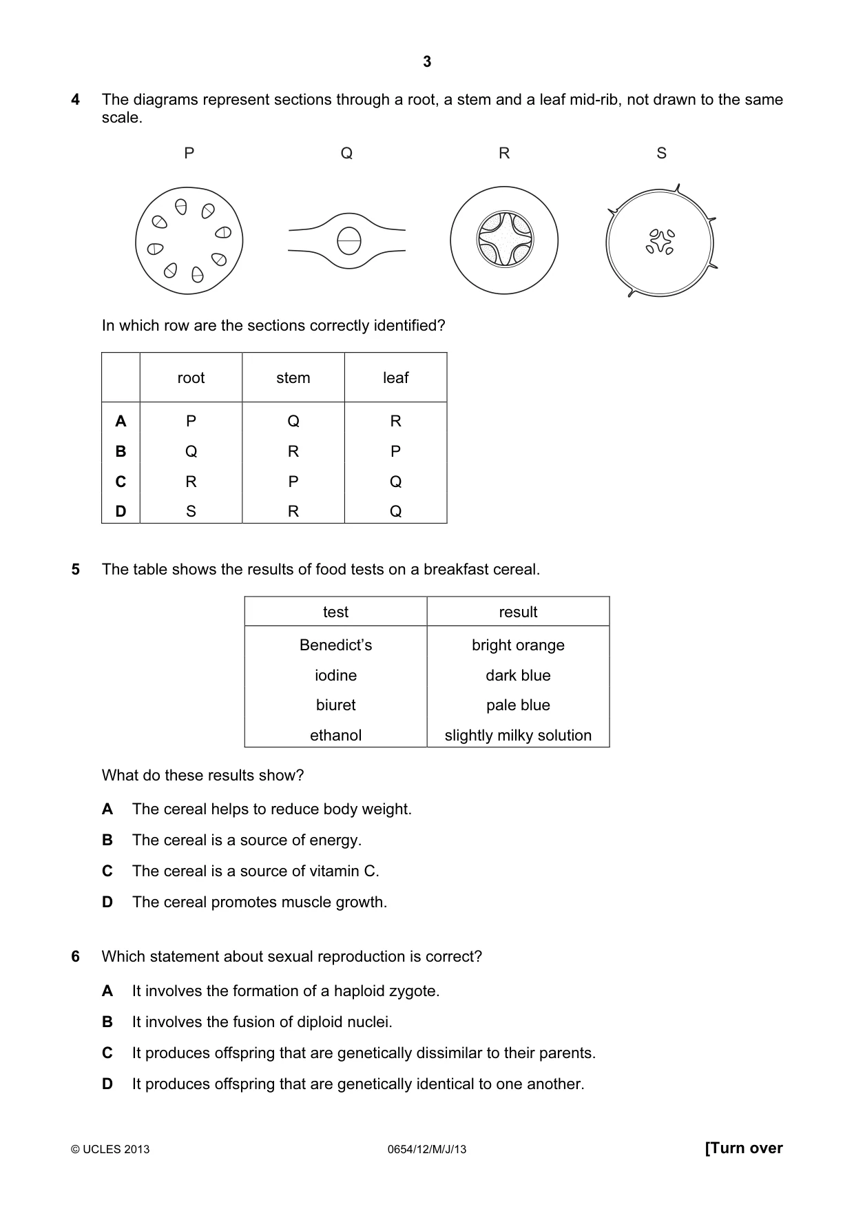 Cambridge IGCSE Sciences - Co-ordinated (Double) 0654 2013 May/June Paper 1 · Variant 2 question paper, page 3 of 20