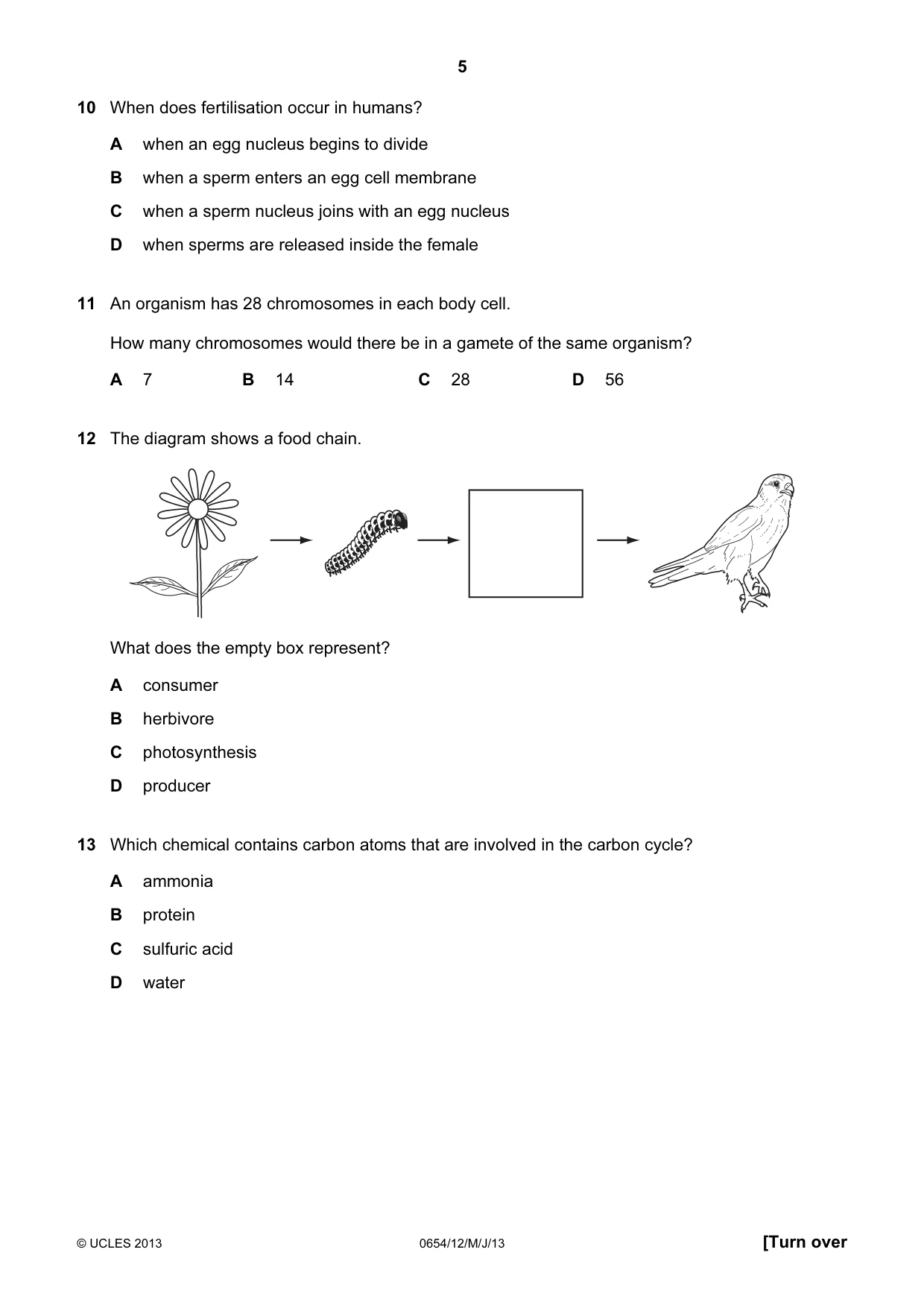 Cambridge IGCSE Sciences - Co-ordinated (Double) 0654 2013 May/June Paper 1 · Variant 2 question paper, page 5 of 20