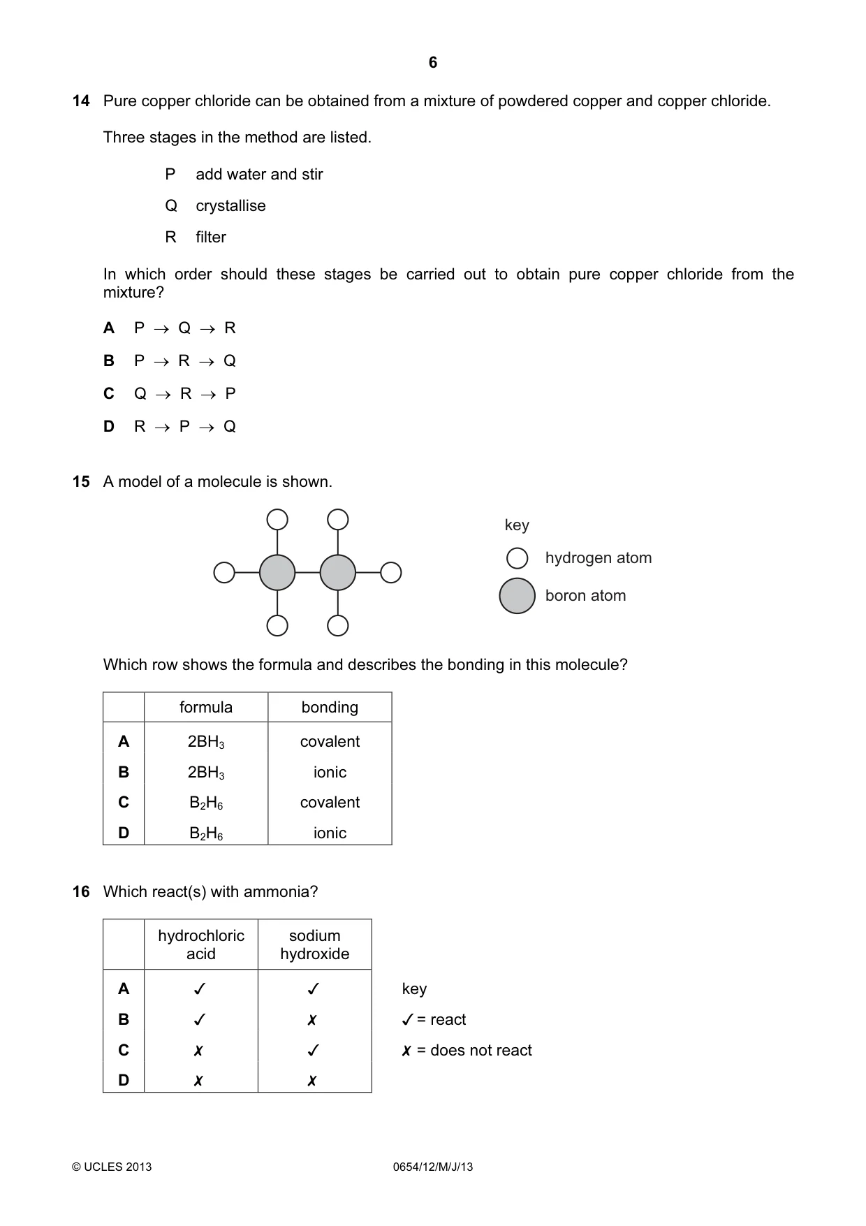 Cambridge IGCSE Sciences - Co-ordinated (Double) 0654 2013 May/June Paper 1 · Variant 2 question paper, page 6 of 20