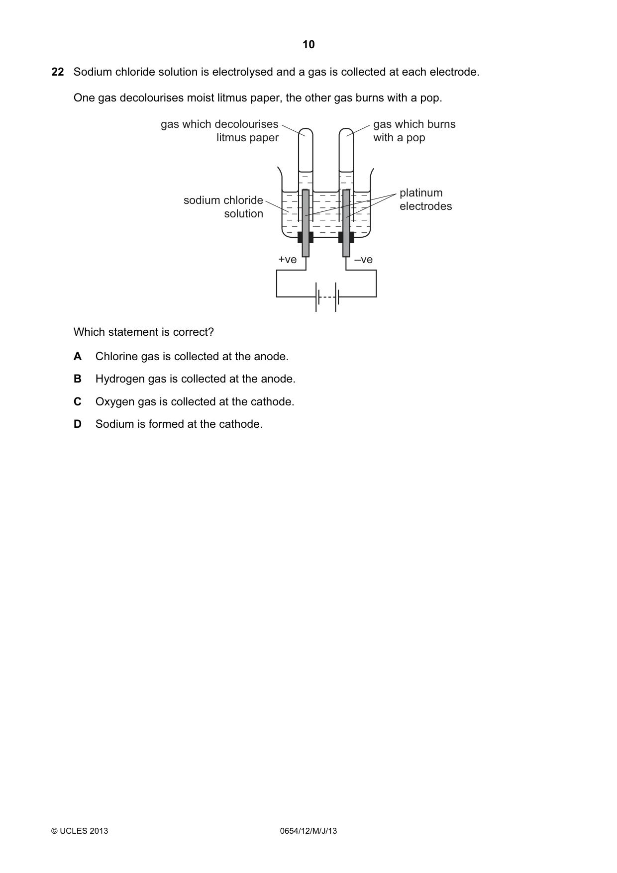 Cambridge IGCSE Sciences - Co-ordinated (Double) 0654 2013 May/June Paper 1 · Variant 2 question paper, page 10 of 20