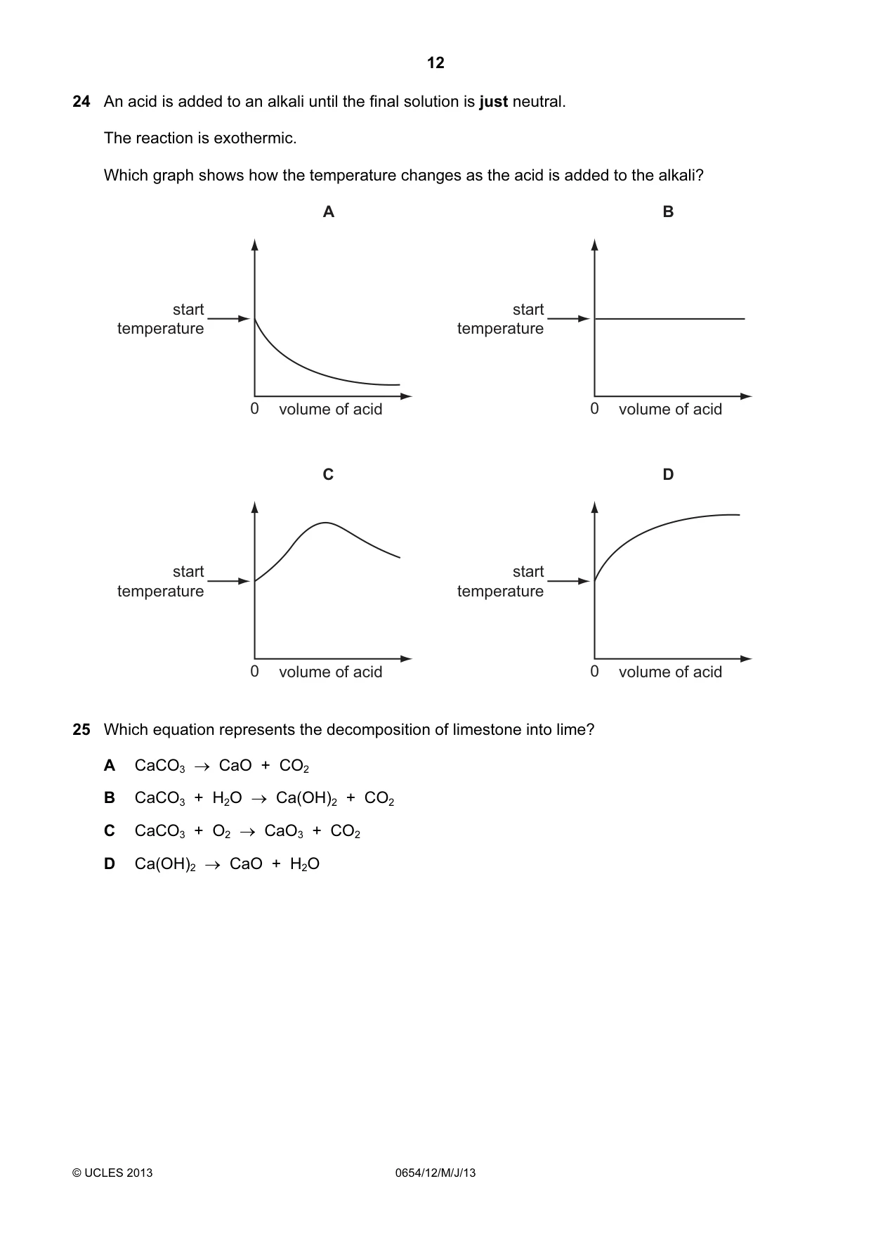 Cambridge IGCSE Sciences - Co-ordinated (Double) 0654 2013 May/June Paper 1 · Variant 2 question paper, page 12 of 20