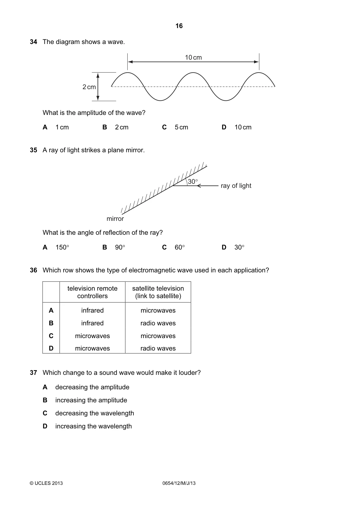 Cambridge IGCSE Sciences - Co-ordinated (Double) 0654 2013 May/June Paper 1 · Variant 2 question paper, page 16 of 20