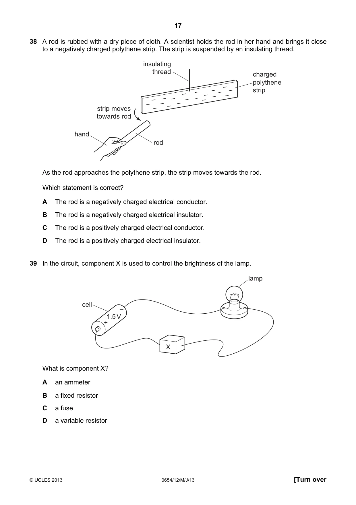 Cambridge IGCSE Sciences - Co-ordinated (Double) 0654 2013 May/June Paper 1 · Variant 2 question paper, page 17 of 20