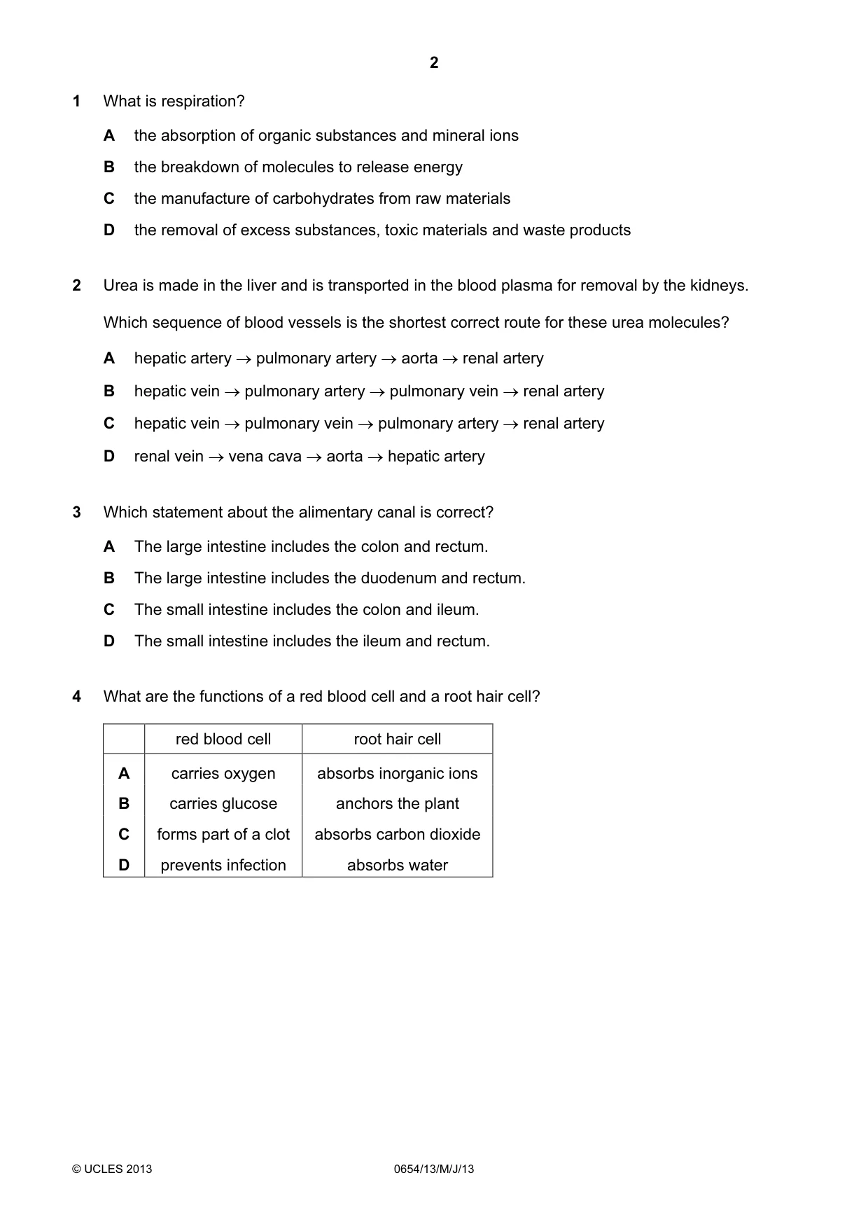 Cambridge IGCSE Sciences - Co-ordinated (Double) 0654 2013 May/June Paper 1 · Variant 3 question paper, page 2 of 20