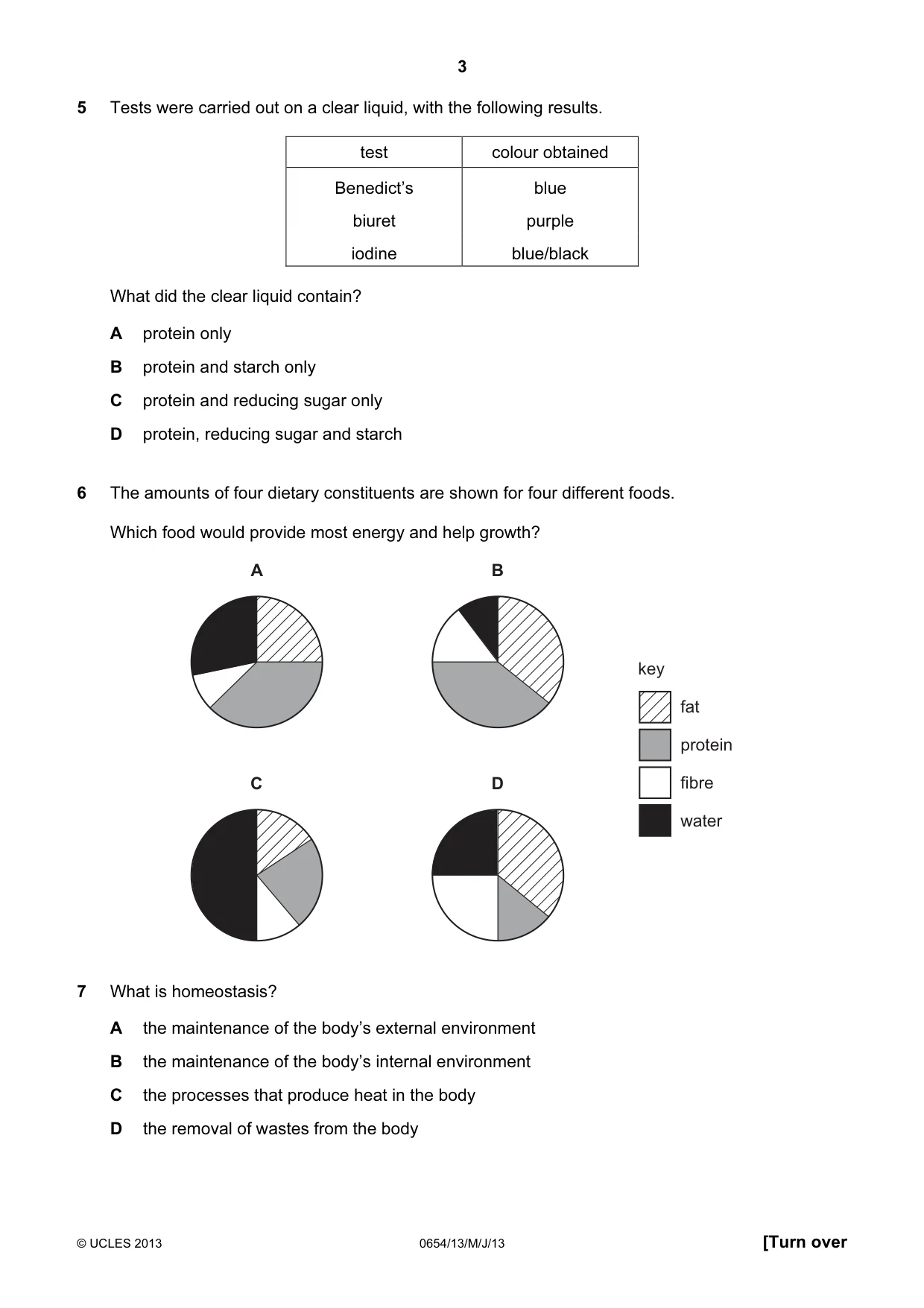 Cambridge IGCSE Sciences - Co-ordinated (Double) 0654 2013 May/June Paper 1 · Variant 3 question paper, page 3 of 20