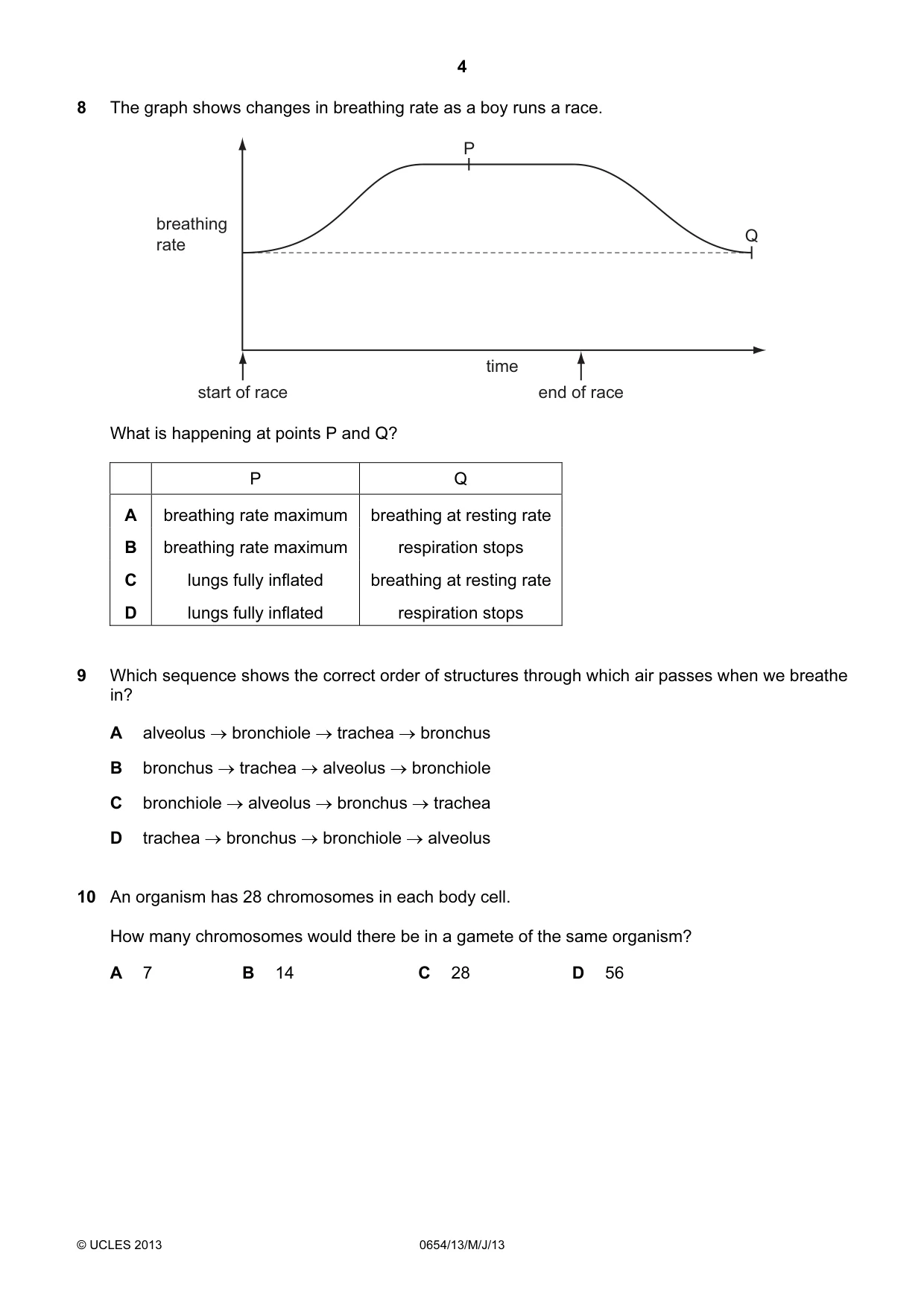 Cambridge IGCSE Sciences - Co-ordinated (Double) 0654 2013 May/June Paper 1 · Variant 3 question paper, page 4 of 20