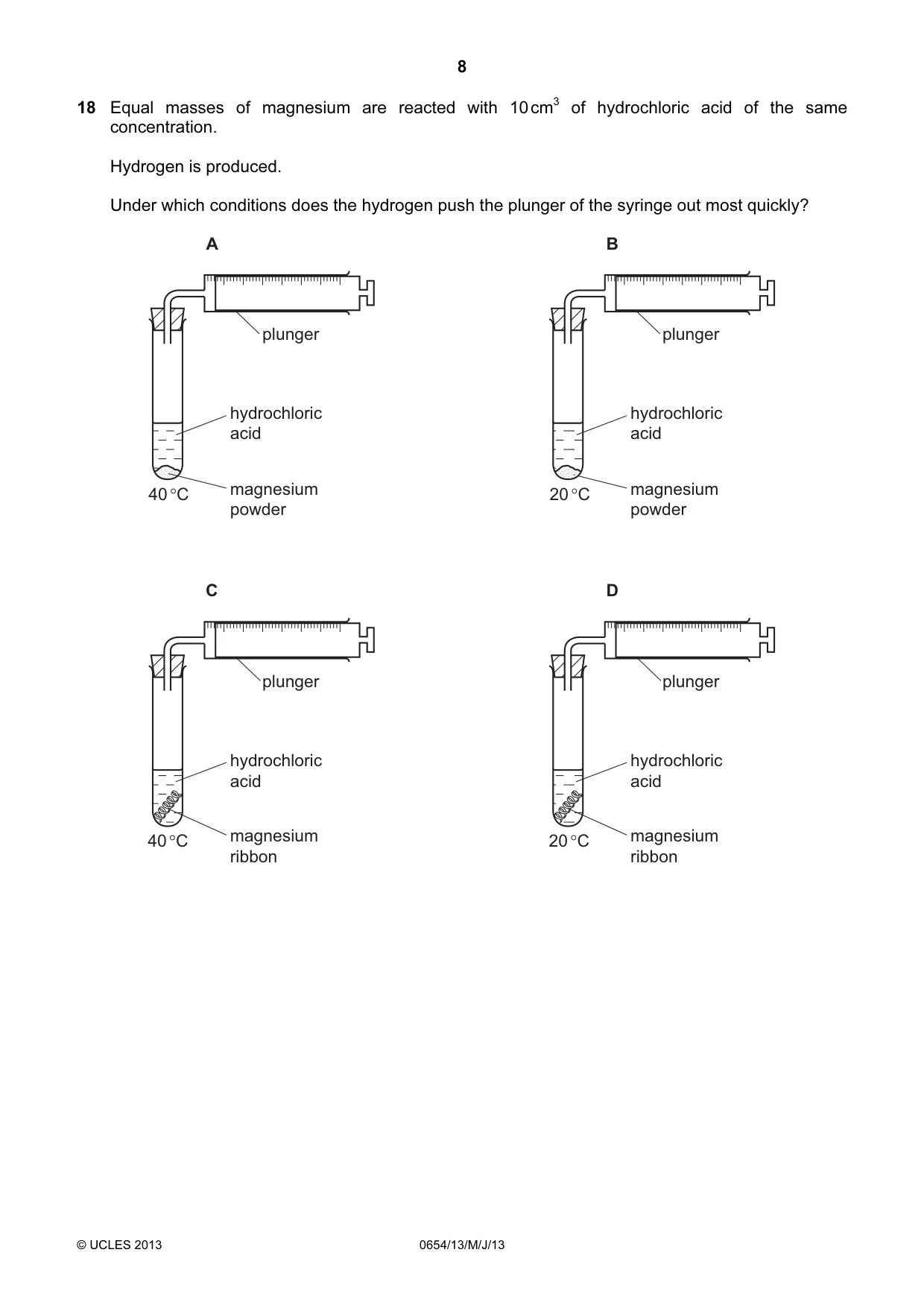 Cambridge IGCSE Sciences - Co-ordinated (Double) 0654 2013 May/June Paper 1 · Variant 3 question paper, page 8 of 20
