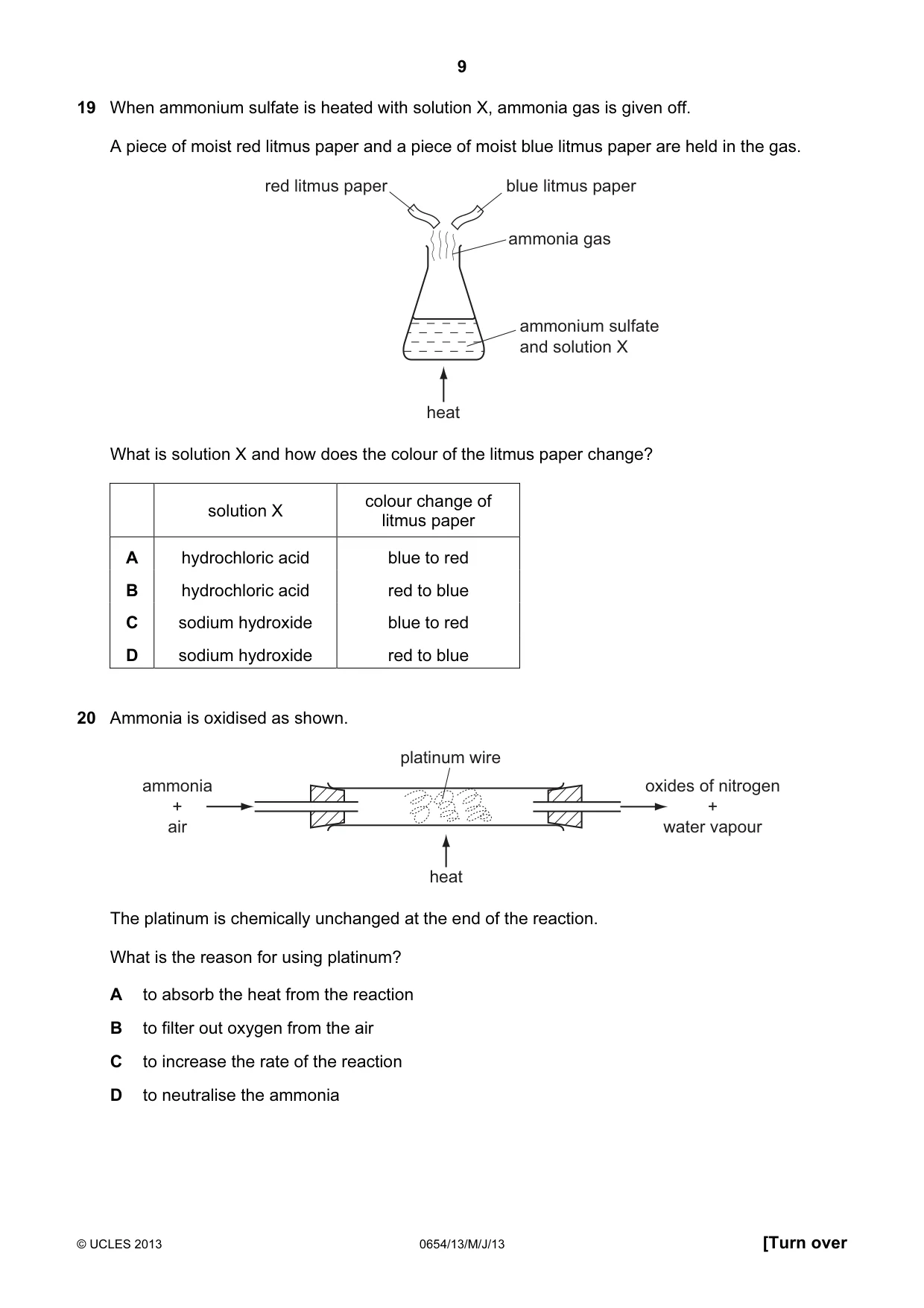 Cambridge IGCSE Sciences - Co-ordinated (Double) 0654 2013 May/June Paper 1 · Variant 3 question paper, page 9 of 20