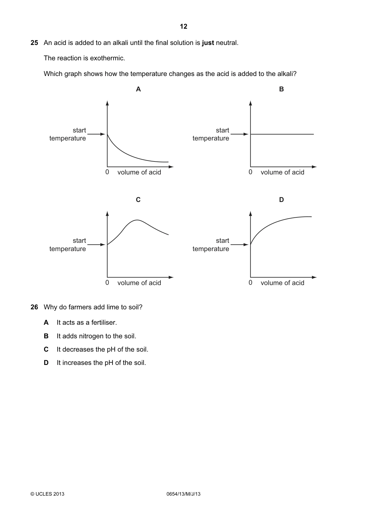 Cambridge IGCSE Sciences - Co-ordinated (Double) 0654 2013 May/June Paper 1 · Variant 3 question paper, page 12 of 20