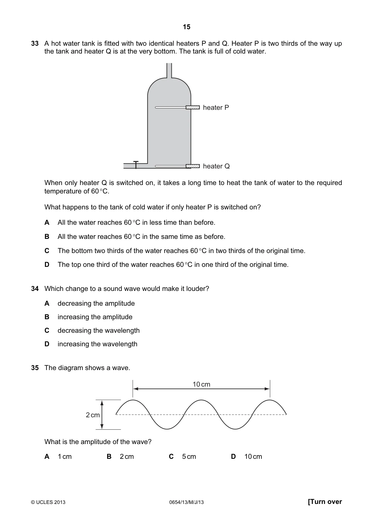 Cambridge IGCSE Sciences - Co-ordinated (Double) 0654 2013 May/June Paper 1 · Variant 3 question paper, page 15 of 20