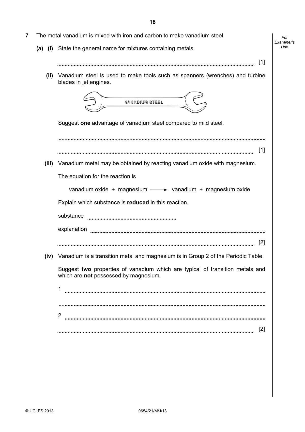 Cambridge IGCSE Sciences - Co-ordinated (Double) 0654 2013 May/June Paper 2 · Variant 1 question paper, page 18 of 32
