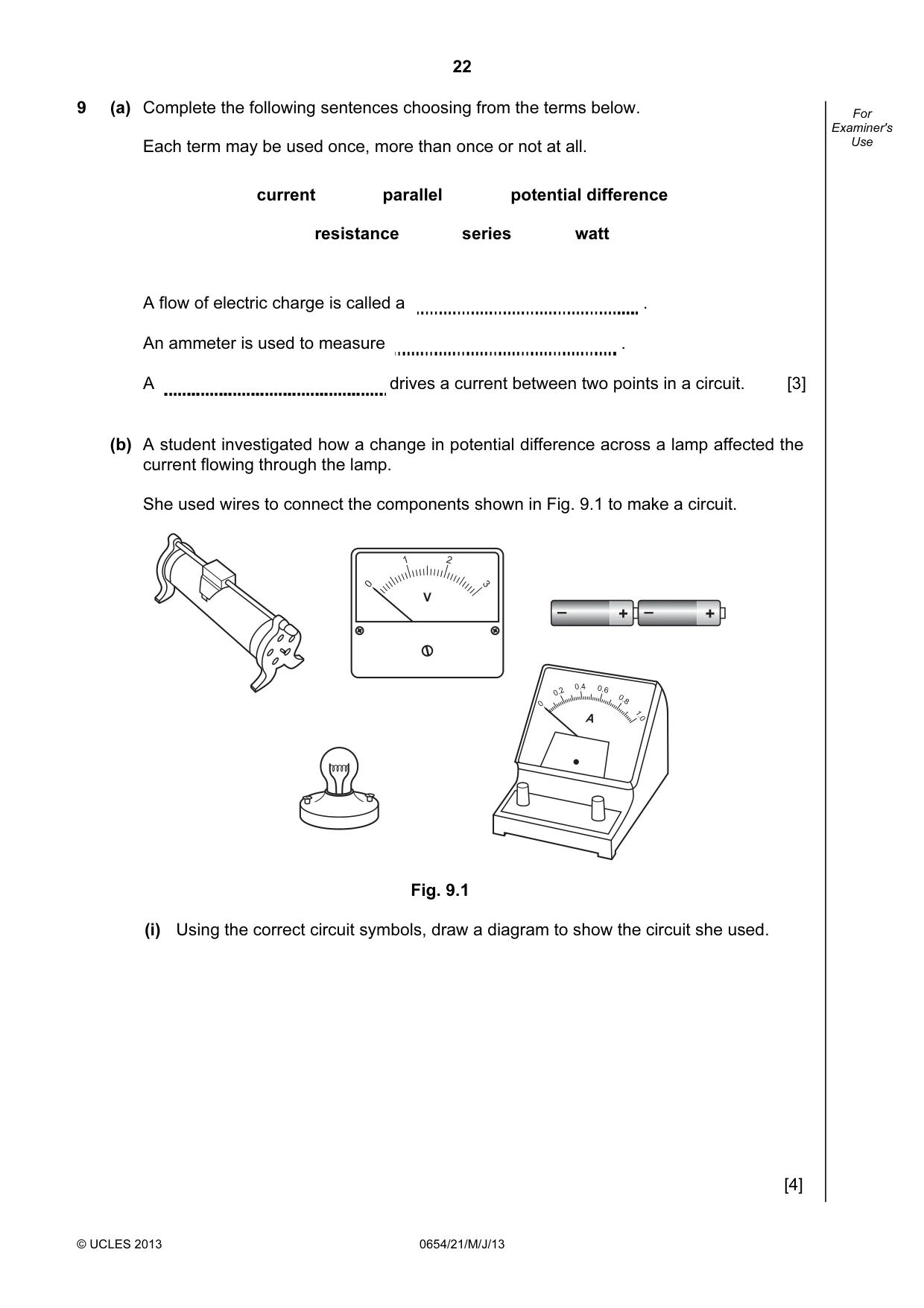 Cambridge IGCSE Sciences - Co-ordinated (Double) 0654 2013 May/June Paper 2 · Variant 1 question paper, page 22 of 32