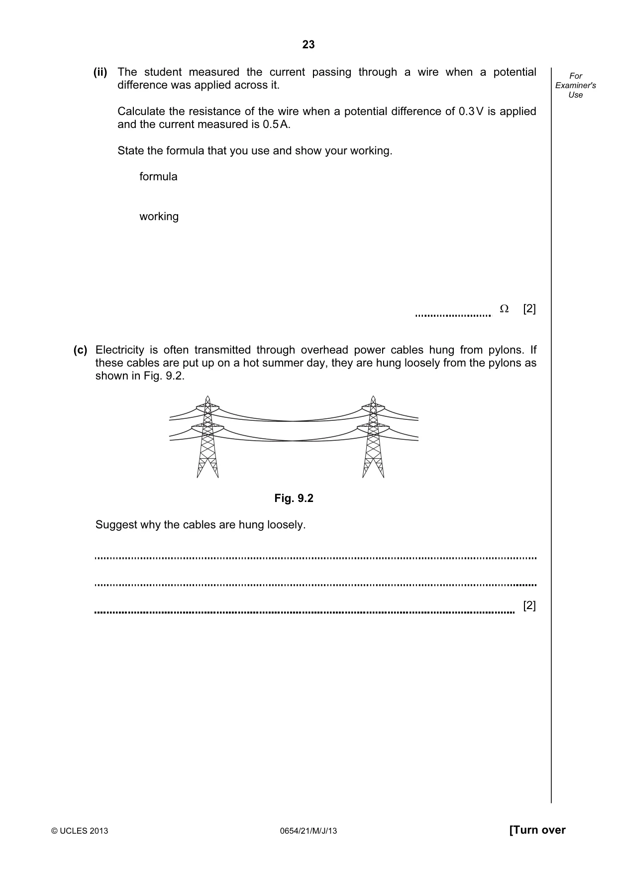 Cambridge IGCSE Sciences - Co-ordinated (Double) 0654 2013 May/June Paper 2 · Variant 1 question paper, page 23 of 32
