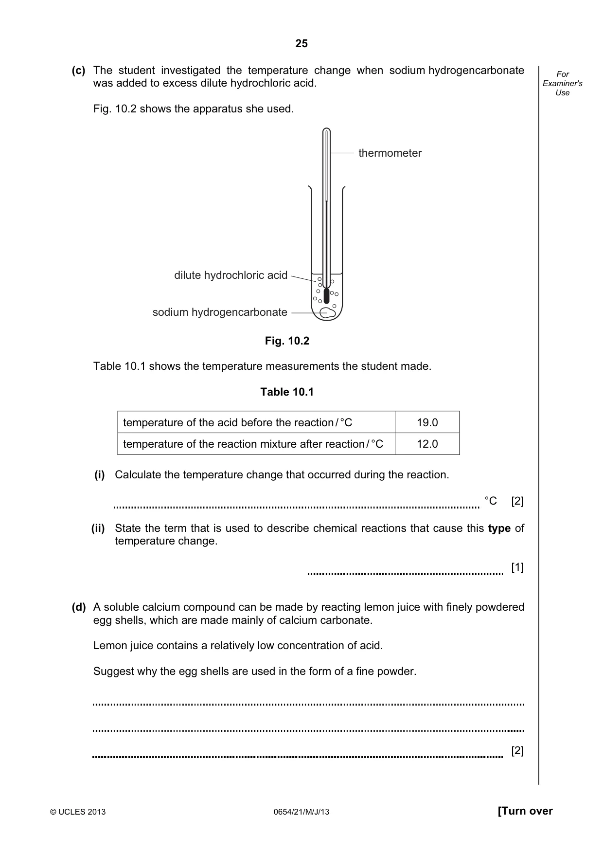 Cambridge IGCSE Sciences - Co-ordinated (Double) 0654 2013 May/June Paper 2 · Variant 1 question paper, page 25 of 32
