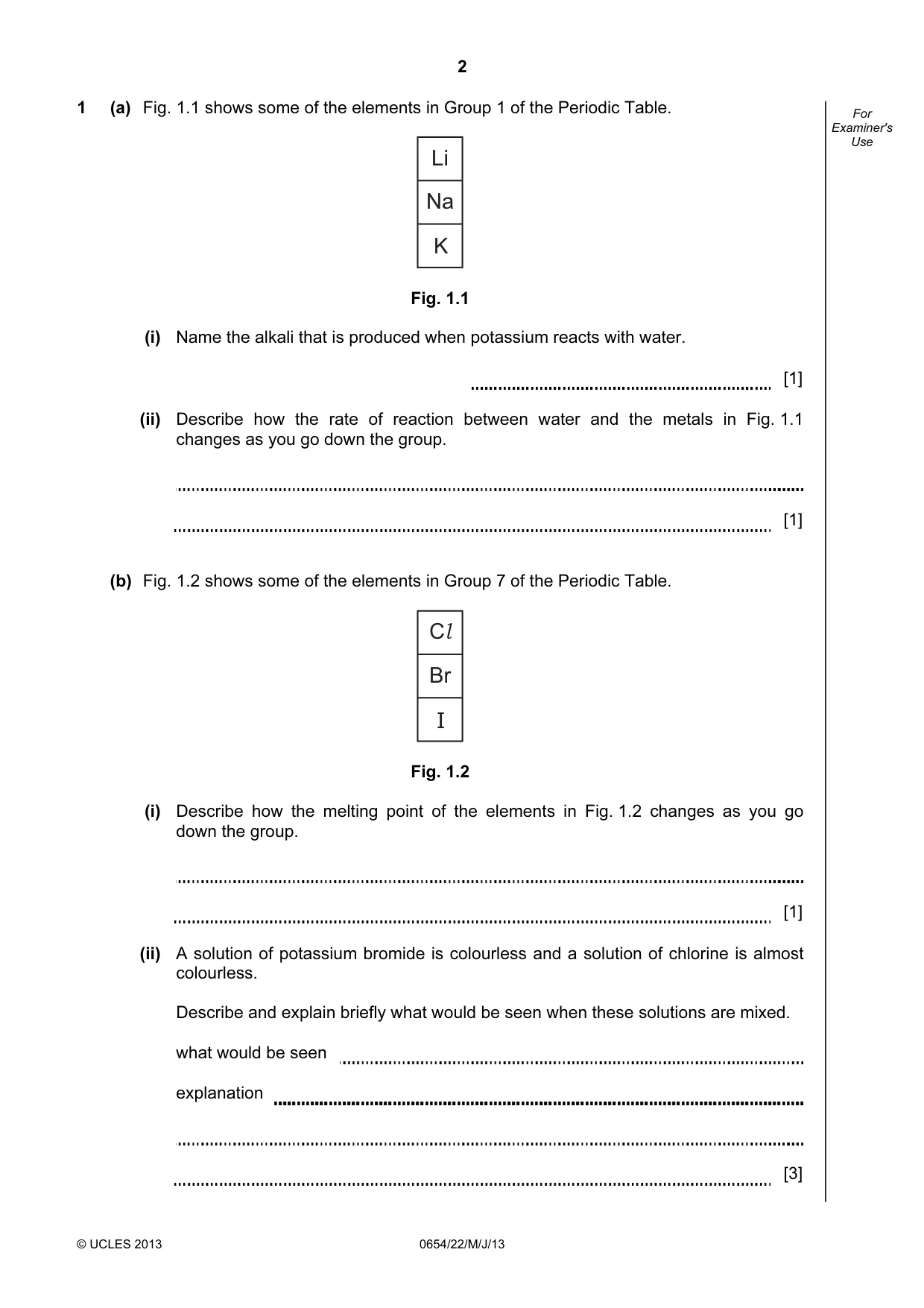 Cambridge IGCSE Sciences - Co-ordinated (Double) 0654 2013 May/June Paper 2 · Variant 2 question paper, page 2 of 28