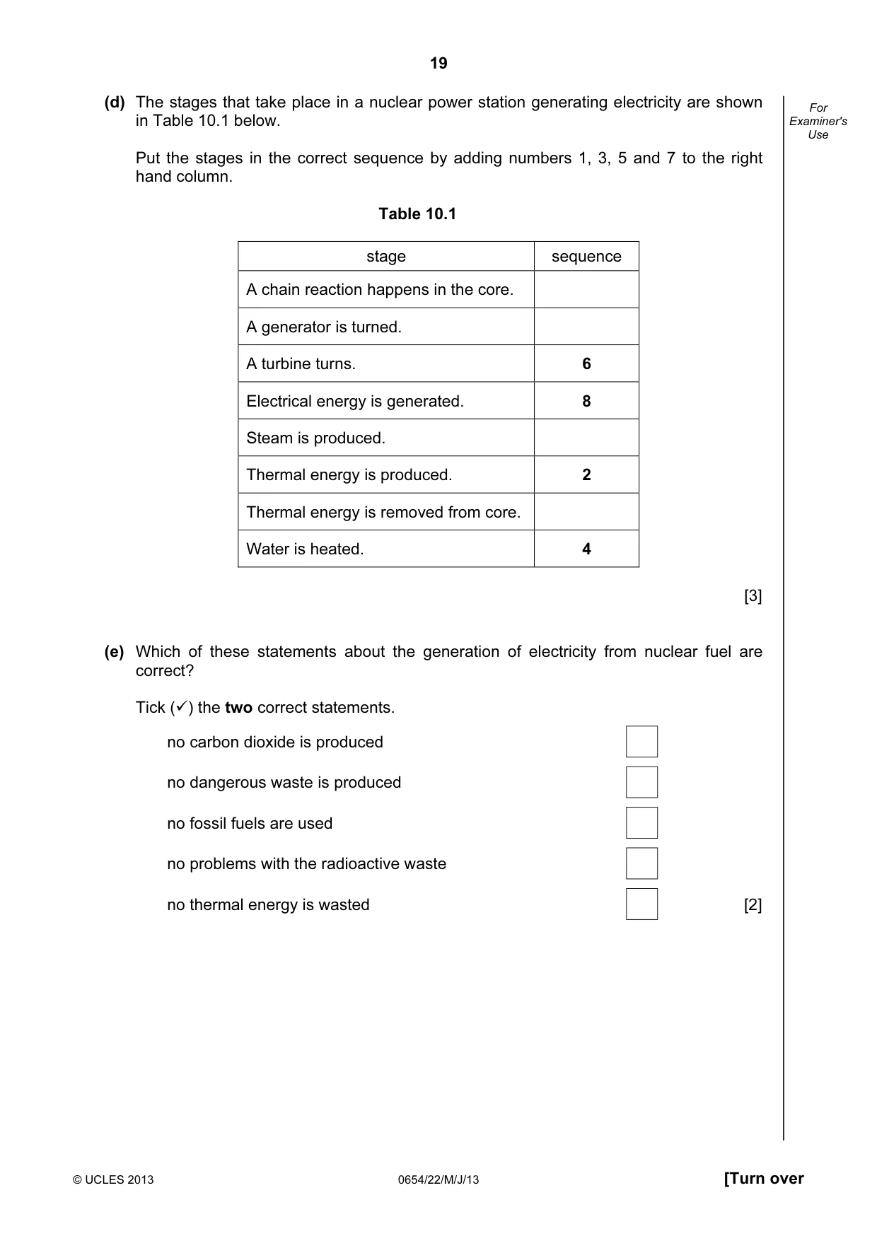 Cambridge IGCSE Sciences - Co-ordinated (Double) 0654 2013 May/June Paper 2 · Variant 2 question paper, page 19 of 28