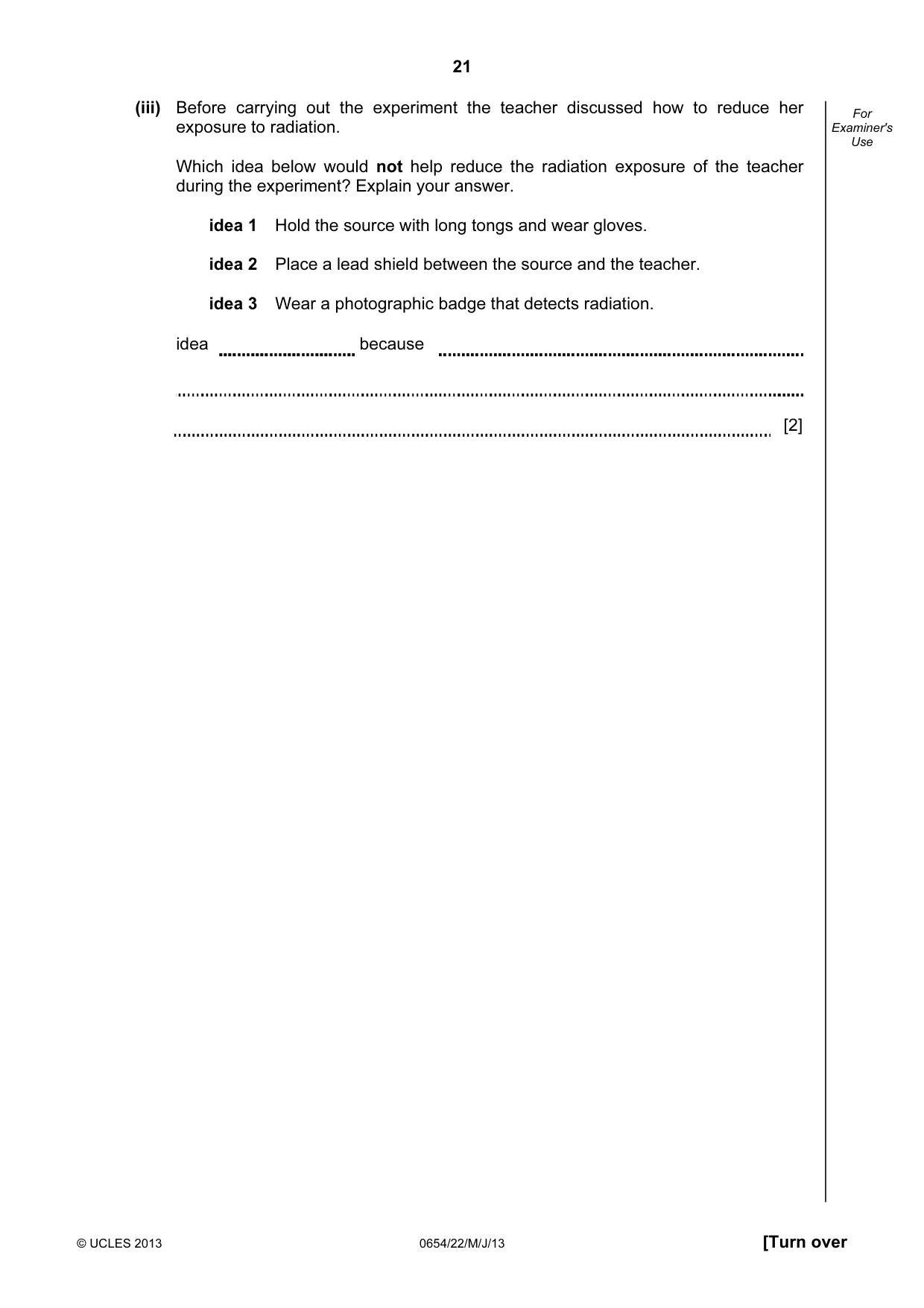 Cambridge IGCSE Sciences - Co-ordinated (Double) 0654 2013 May/June Paper 2 · Variant 2 question paper, page 21 of 28