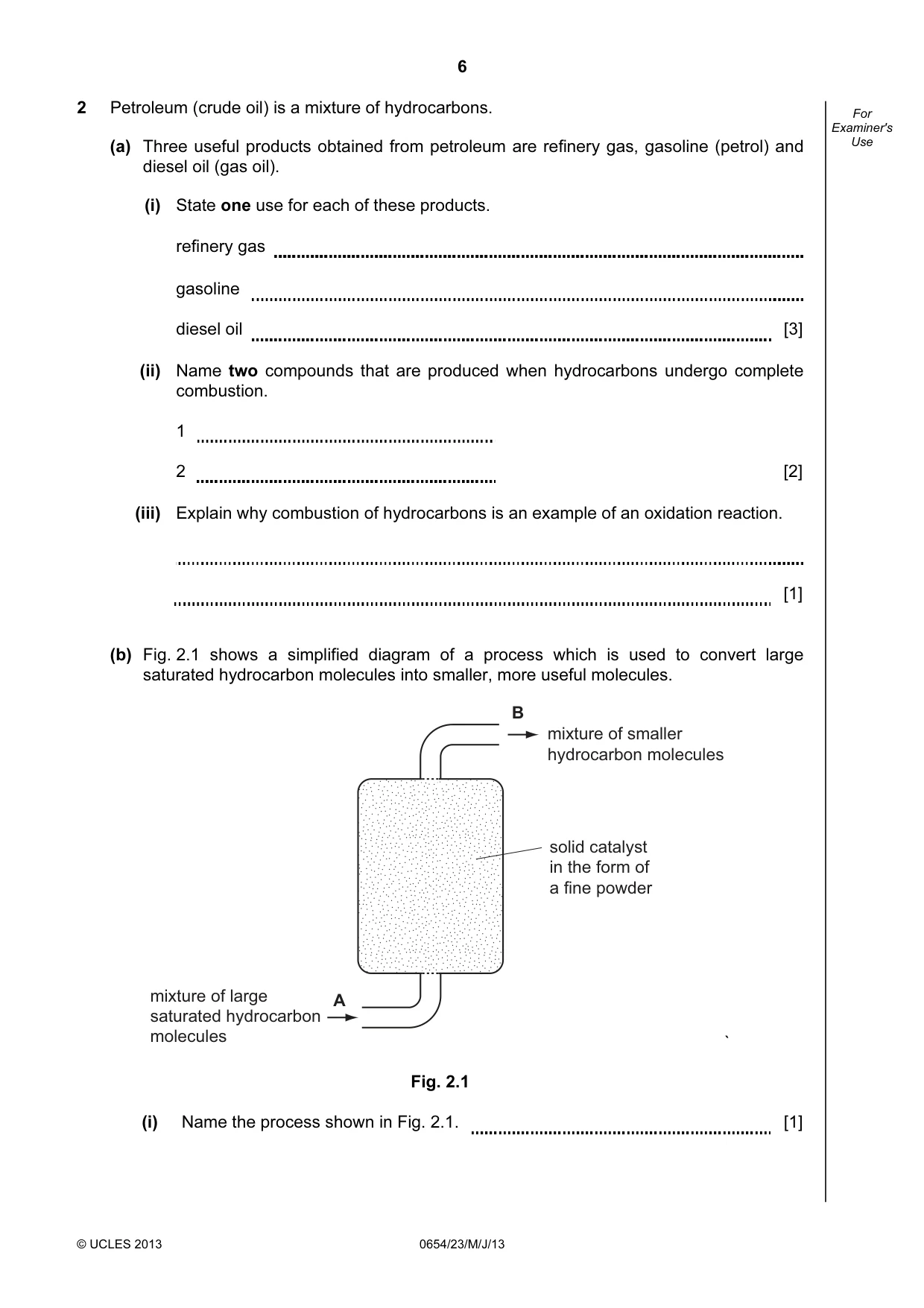 Cambridge IGCSE Sciences - Co-ordinated (Double) 0654 2013 May/June Paper 2 · Variant 3 question paper, page 6 of 28