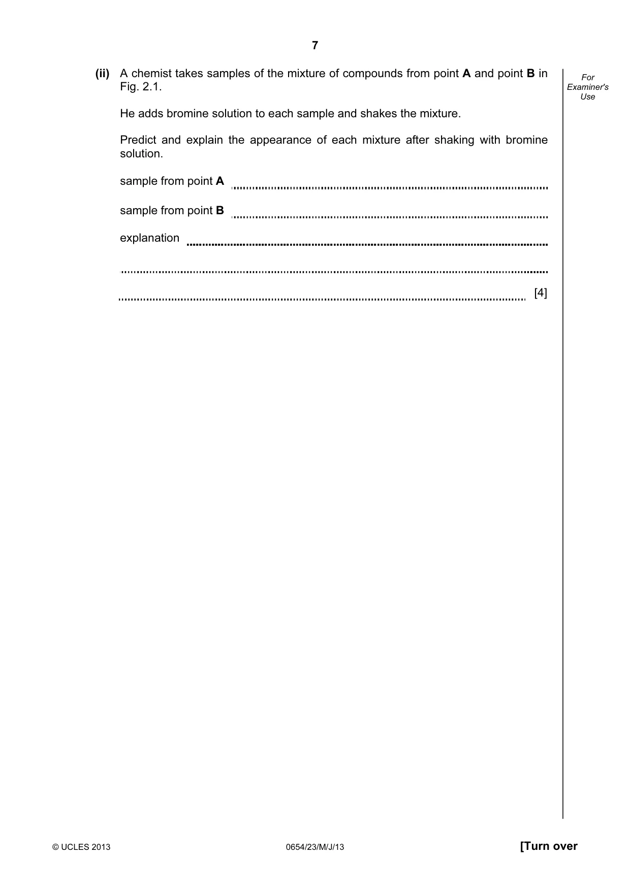 Cambridge IGCSE Sciences - Co-ordinated (Double) 0654 2013 May/June Paper 2 · Variant 3 question paper, page 7 of 28