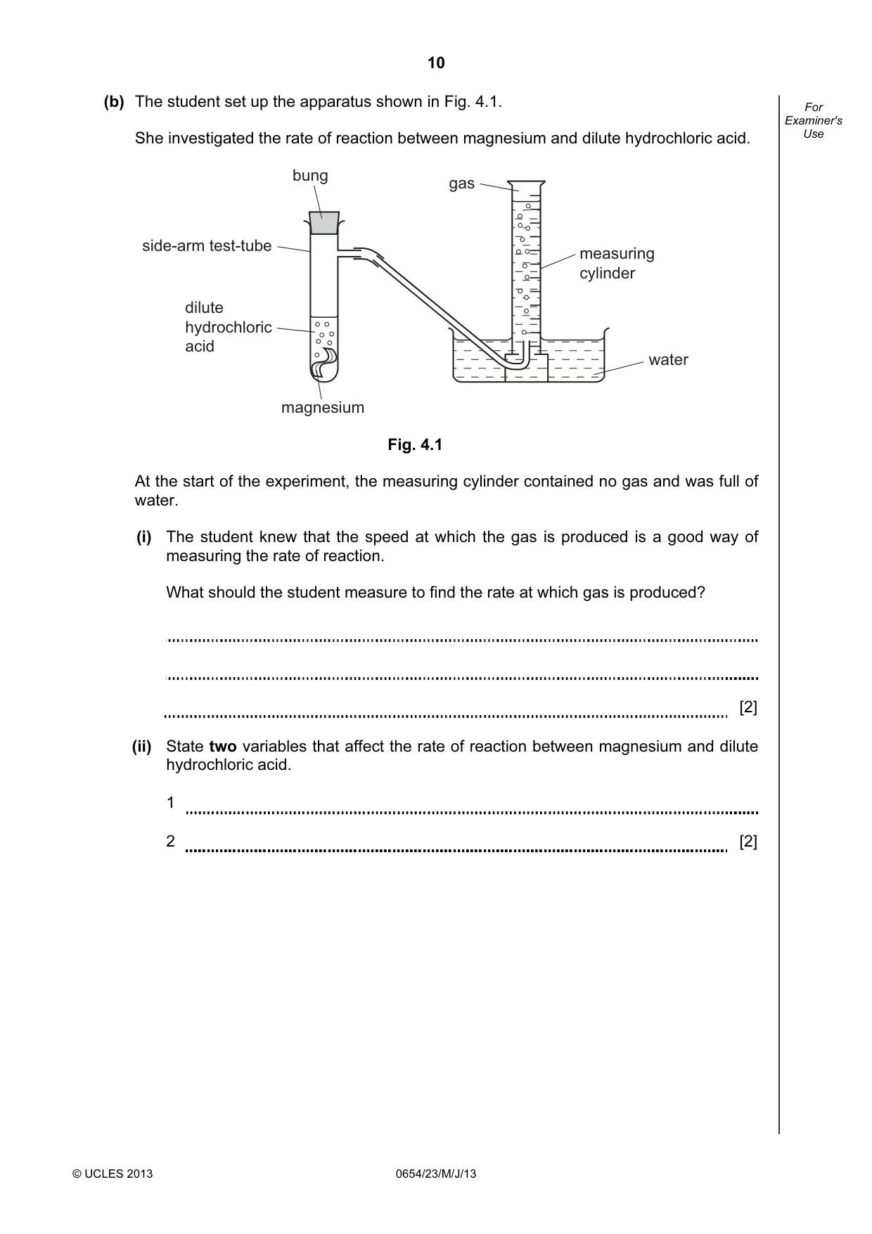 Cambridge IGCSE Sciences - Co-ordinated (Double) 0654 2013 May/June Paper 2 · Variant 3 question paper, page 10 of 28