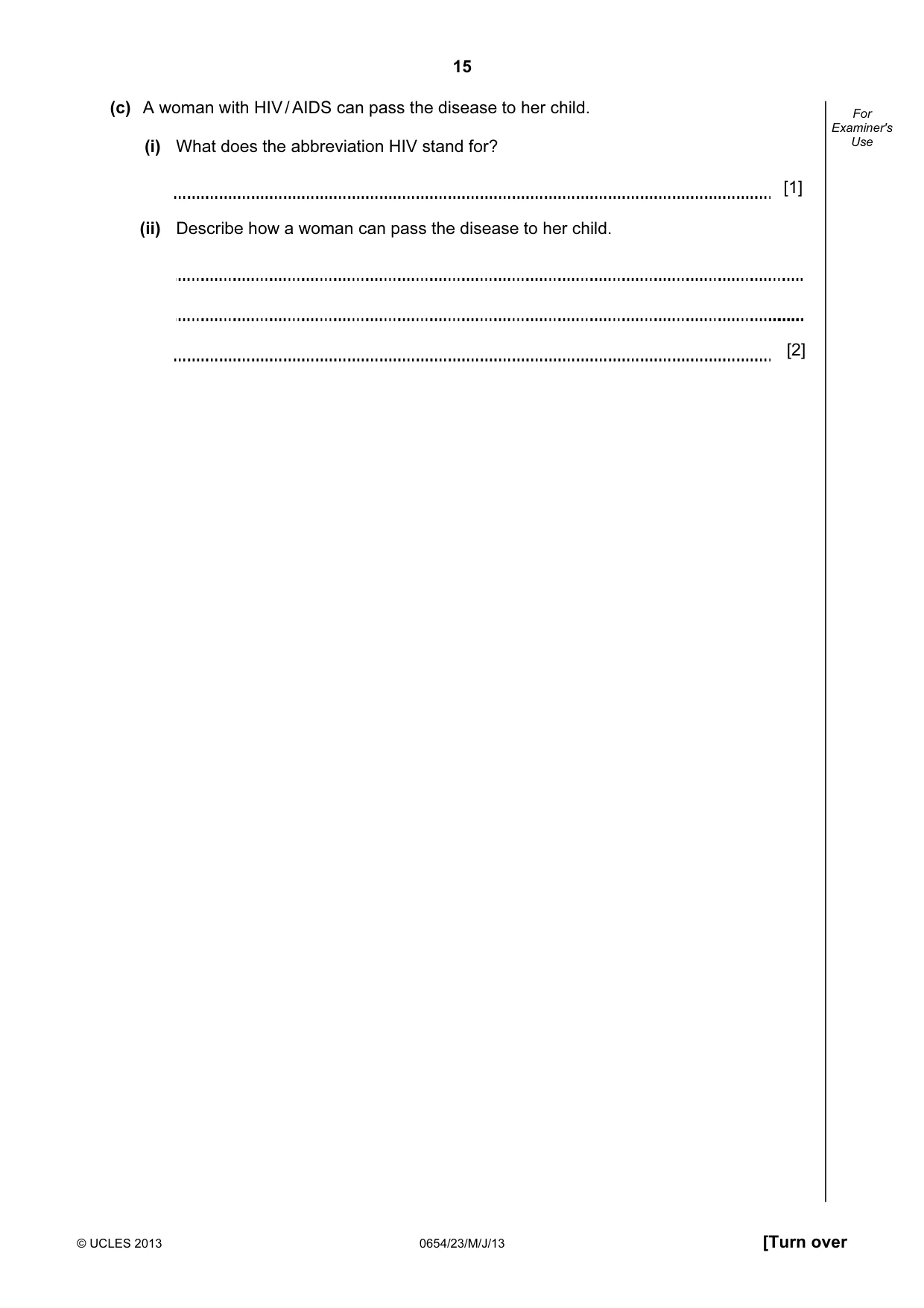 Cambridge IGCSE Sciences - Co-ordinated (Double) 0654 2013 May/June Paper 2 · Variant 3 question paper, page 15 of 28