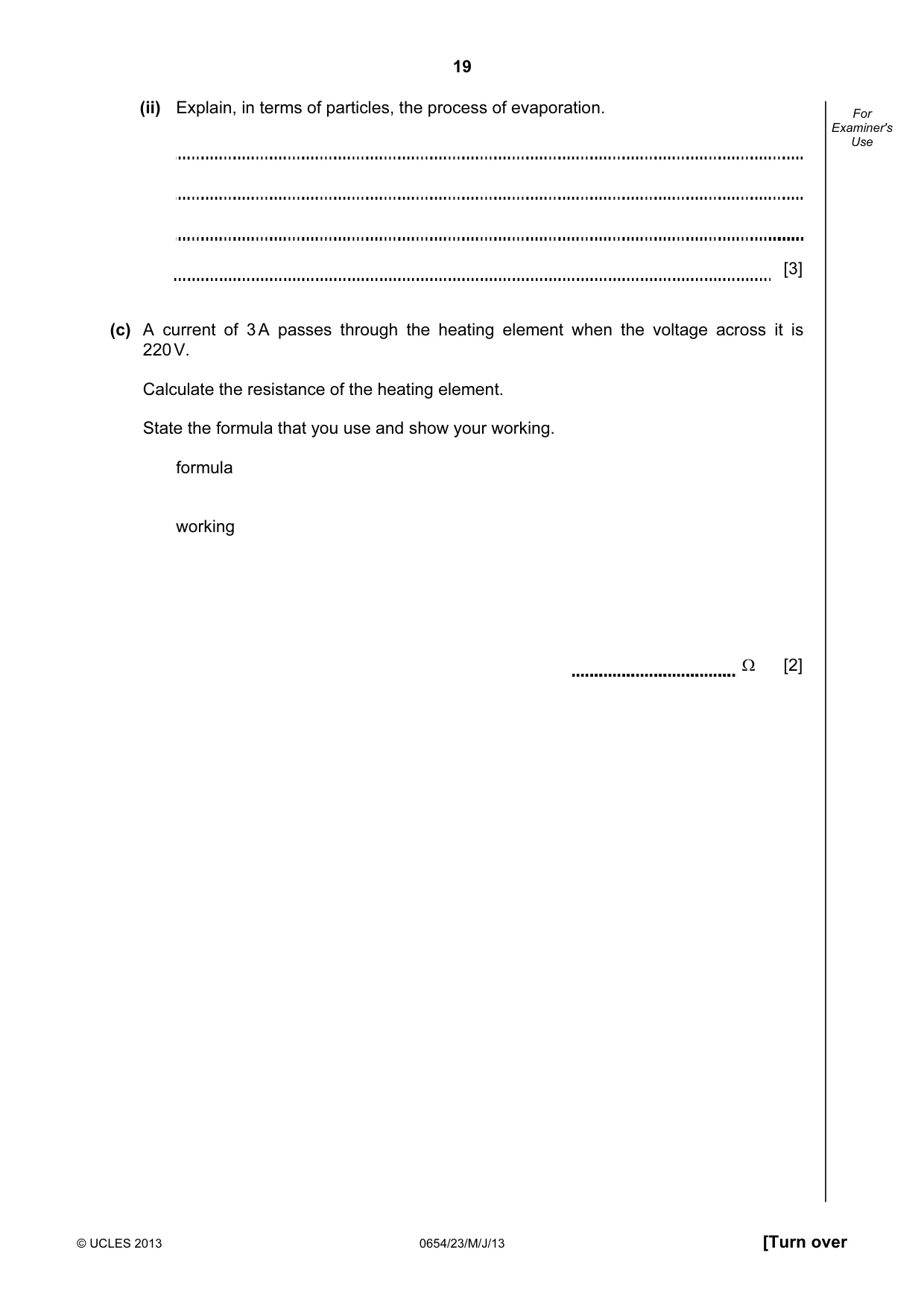 Cambridge IGCSE Sciences - Co-ordinated (Double) 0654 2013 May/June Paper 2 · Variant 3 question paper, page 19 of 28