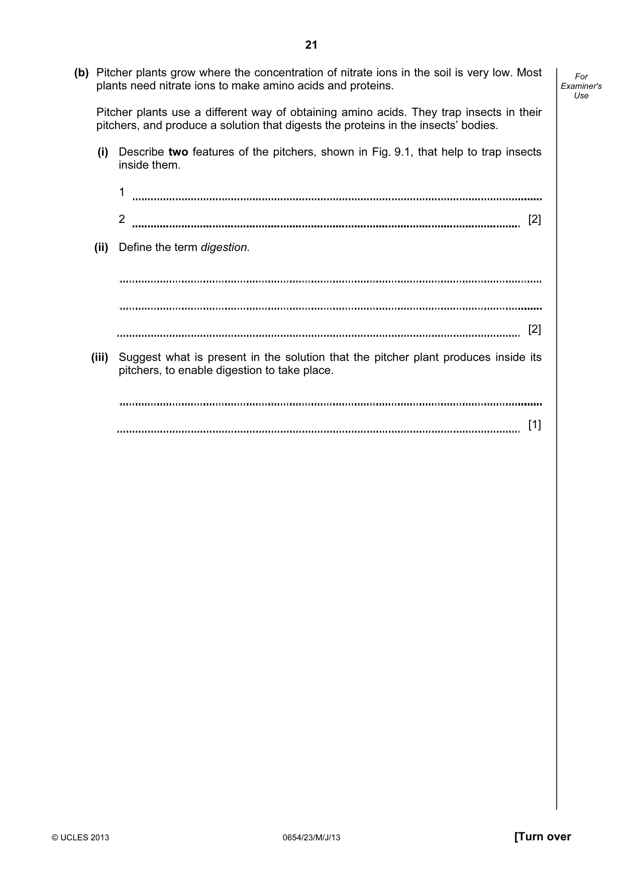 Cambridge IGCSE Sciences - Co-ordinated (Double) 0654 2013 May/June Paper 2 · Variant 3 question paper, page 21 of 28