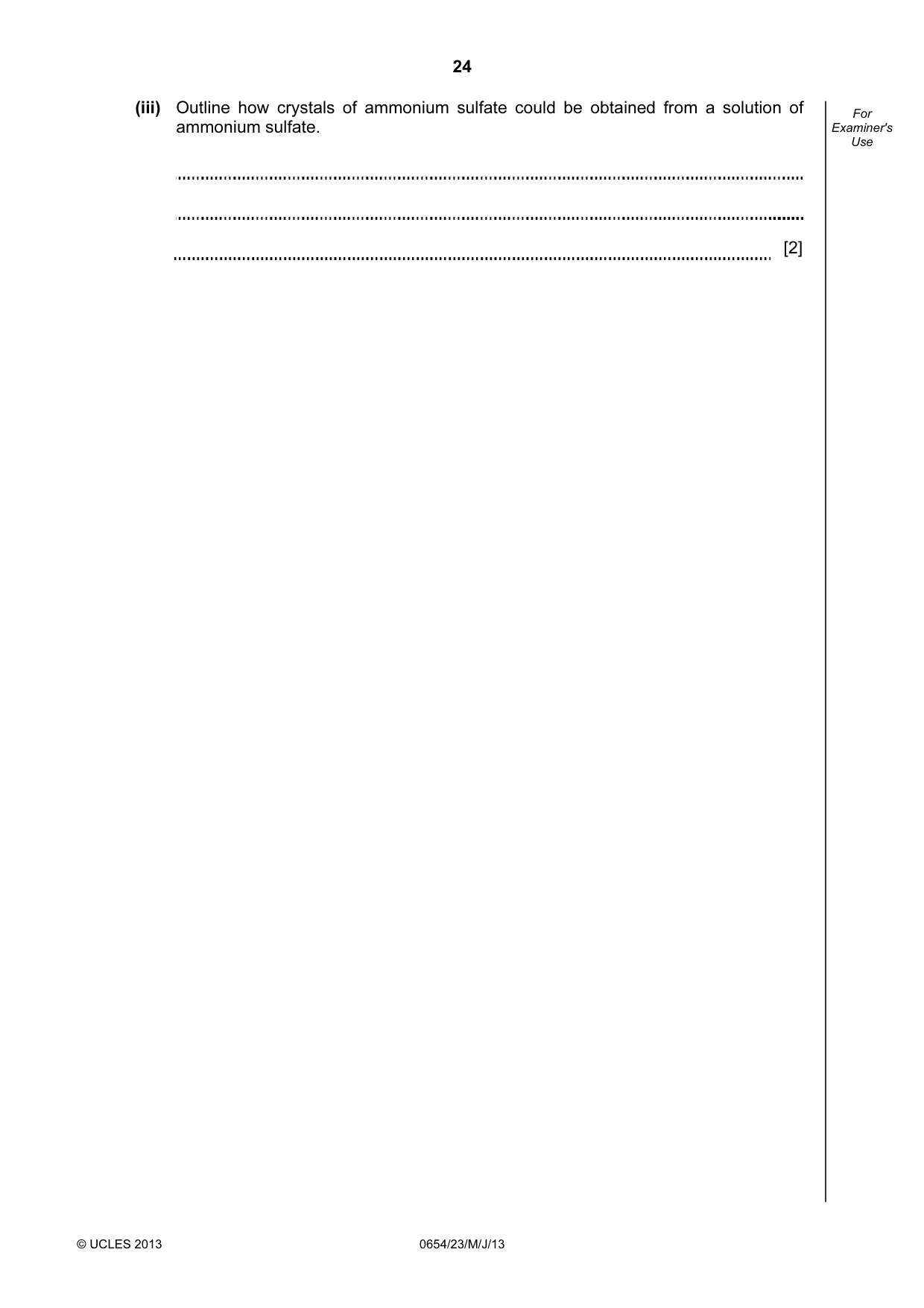 Cambridge IGCSE Sciences - Co-ordinated (Double) 0654 2013 May/June Paper 2 · Variant 3 question paper, page 24 of 28