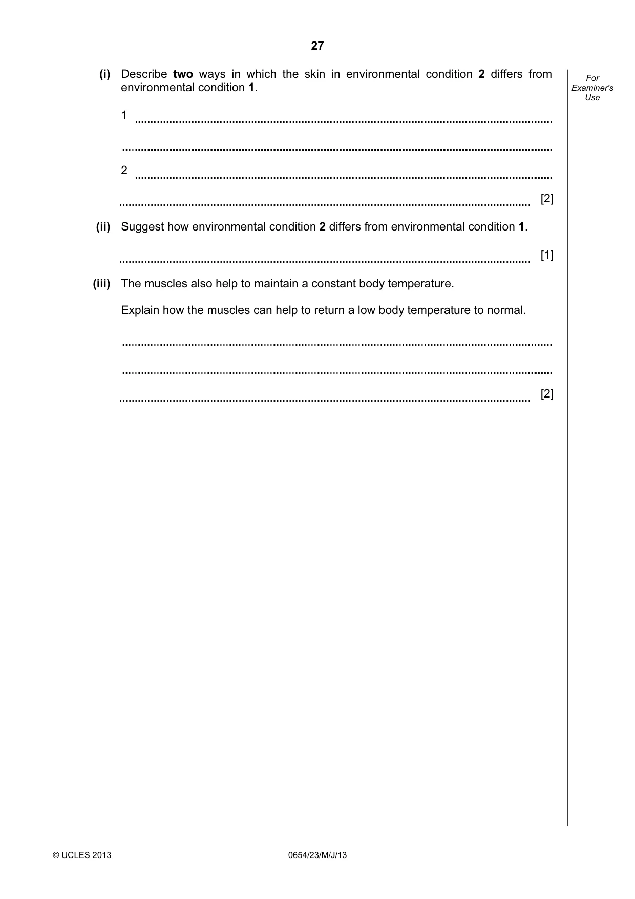 Cambridge IGCSE Sciences - Co-ordinated (Double) 0654 2013 May/June Paper 2 · Variant 3 question paper, page 27 of 28