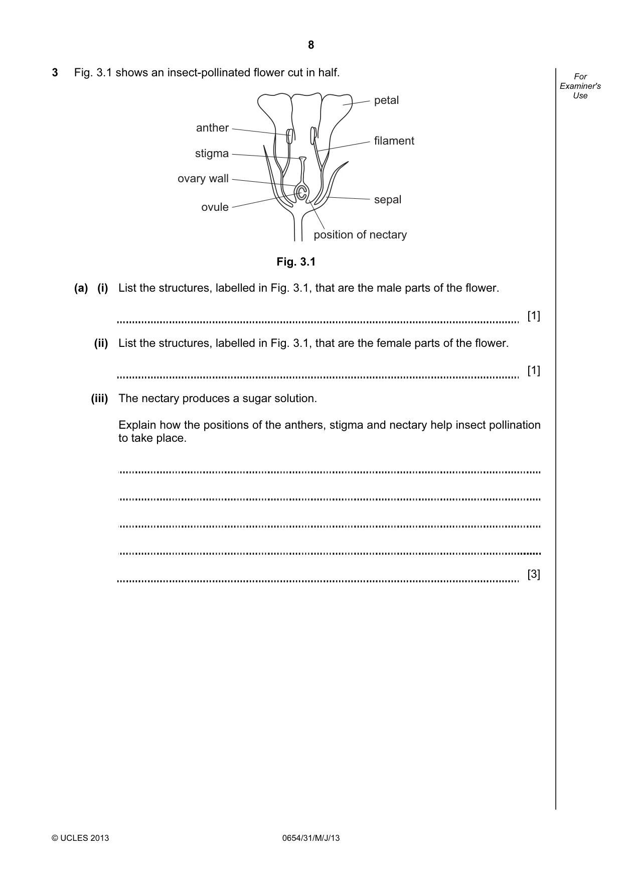 Cambridge IGCSE Sciences - Co-ordinated (Double) 0654 2013 May/June Paper 3 · Variant 1 question paper, page 8 of 36