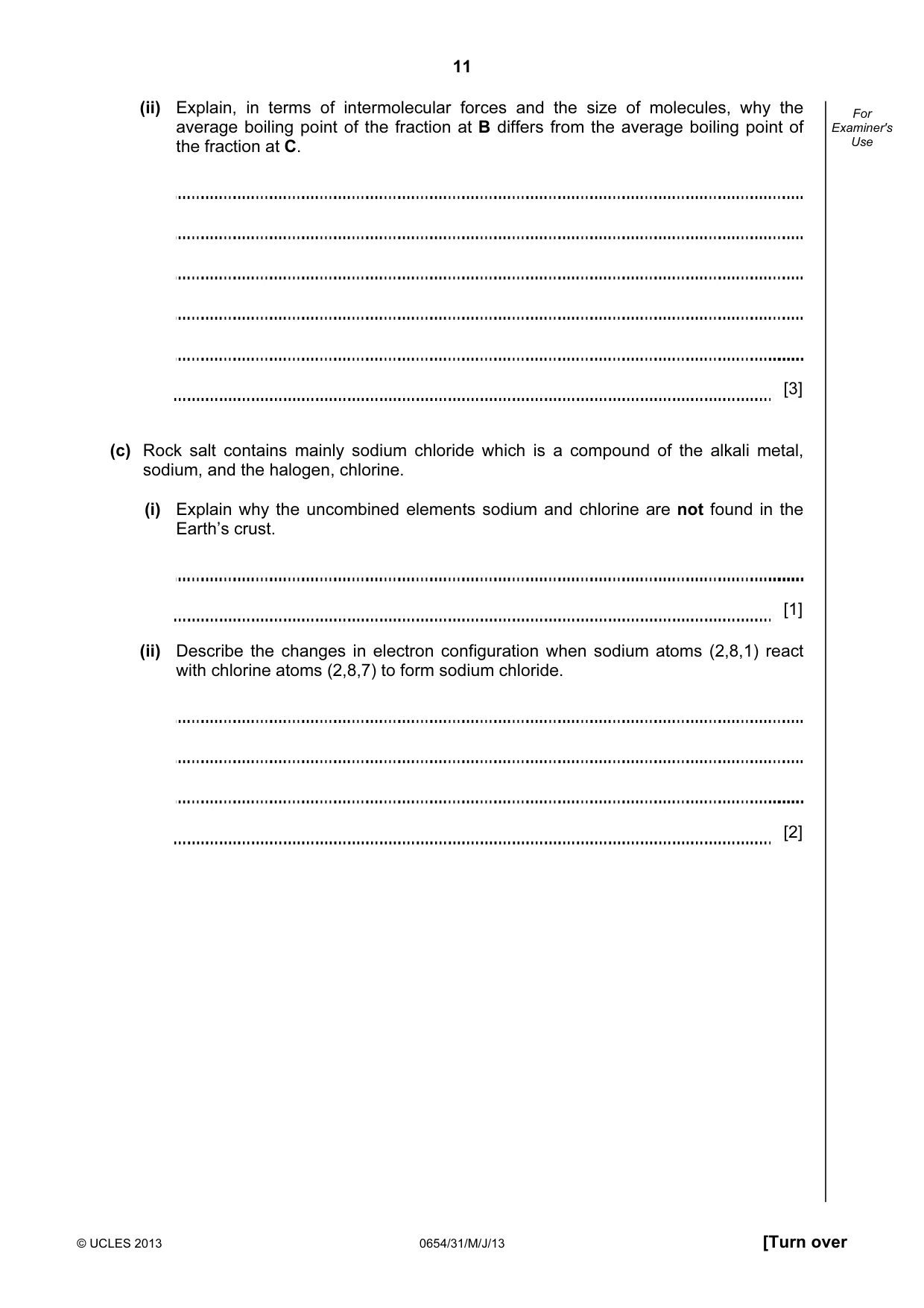 Cambridge IGCSE Sciences - Co-ordinated (Double) 0654 2013 May/June Paper 3 · Variant 1 question paper, page 11 of 36